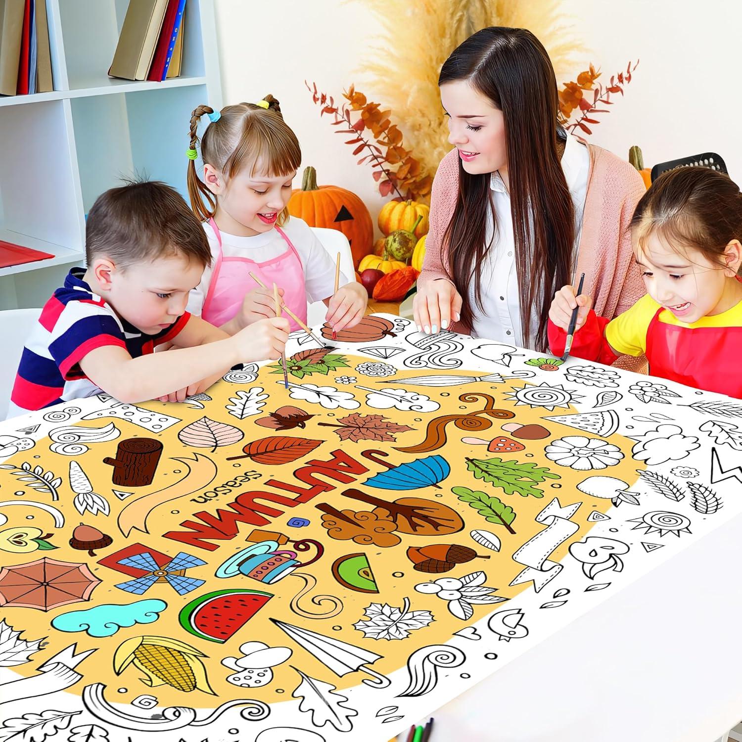 Póster Gigante para Colorear Otoño AllReal 120x80 cm