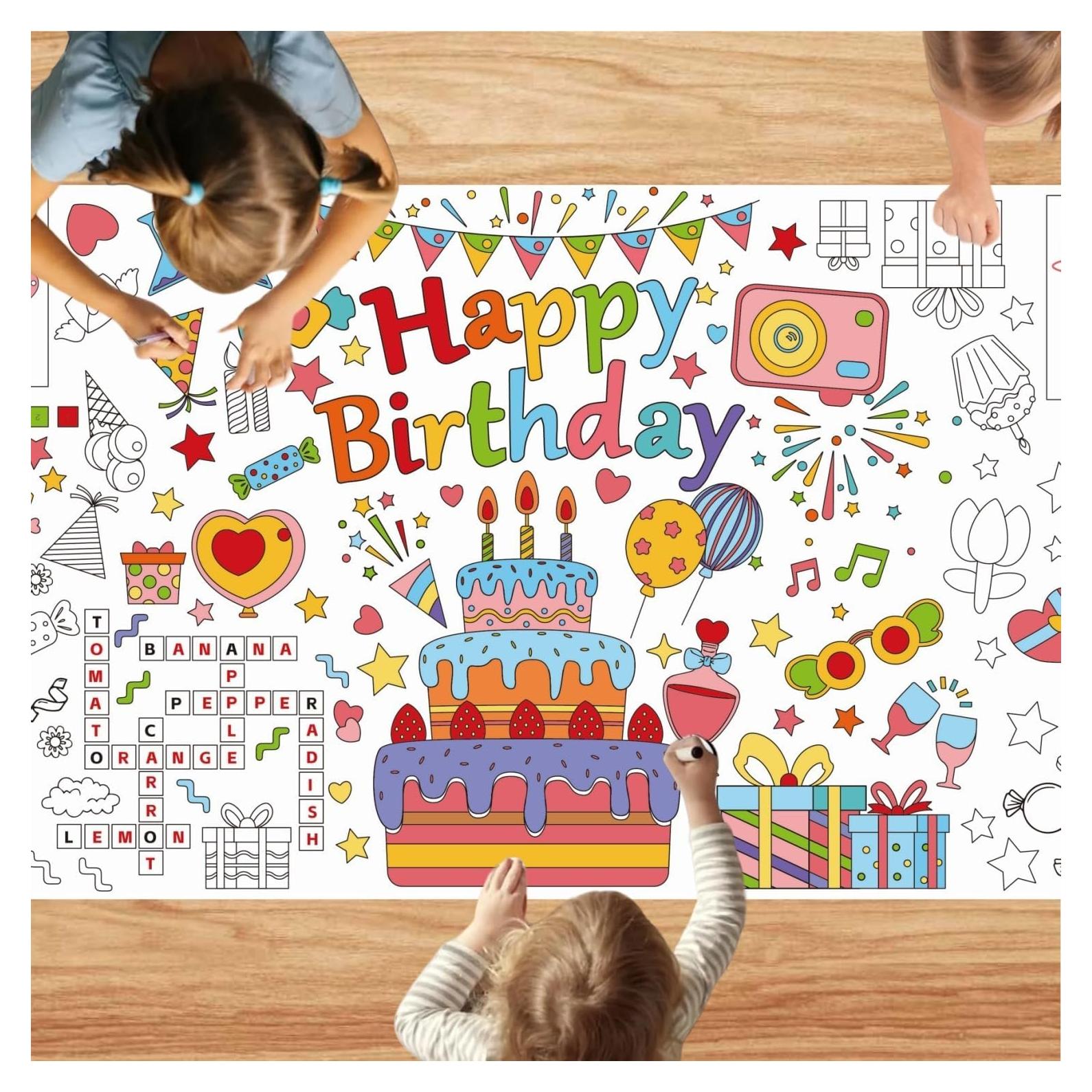 Póster Gigante para Colorear USGohin 76x183 cm Dinosaurio