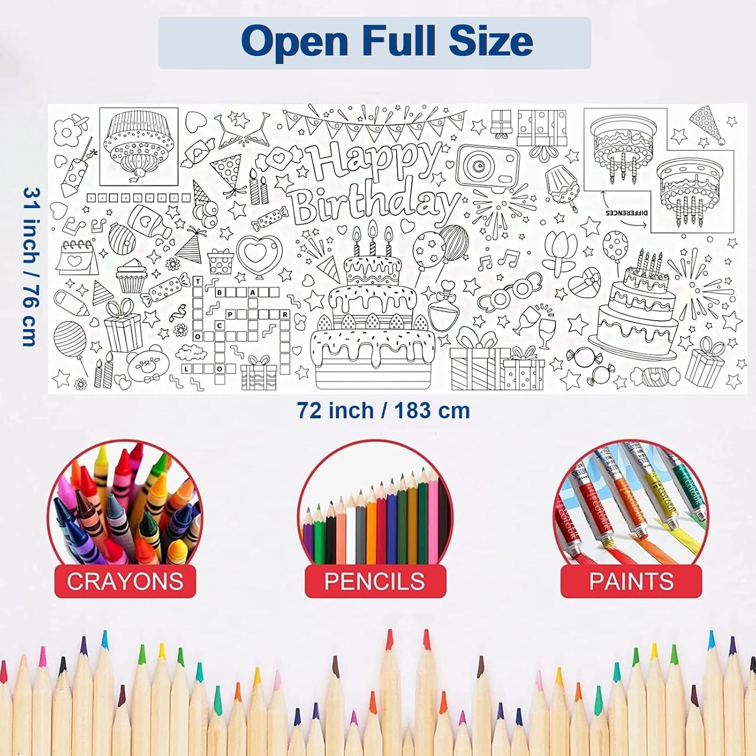 Póster Gigante para Colorear USGohin 76x183 cm Dinosaurio