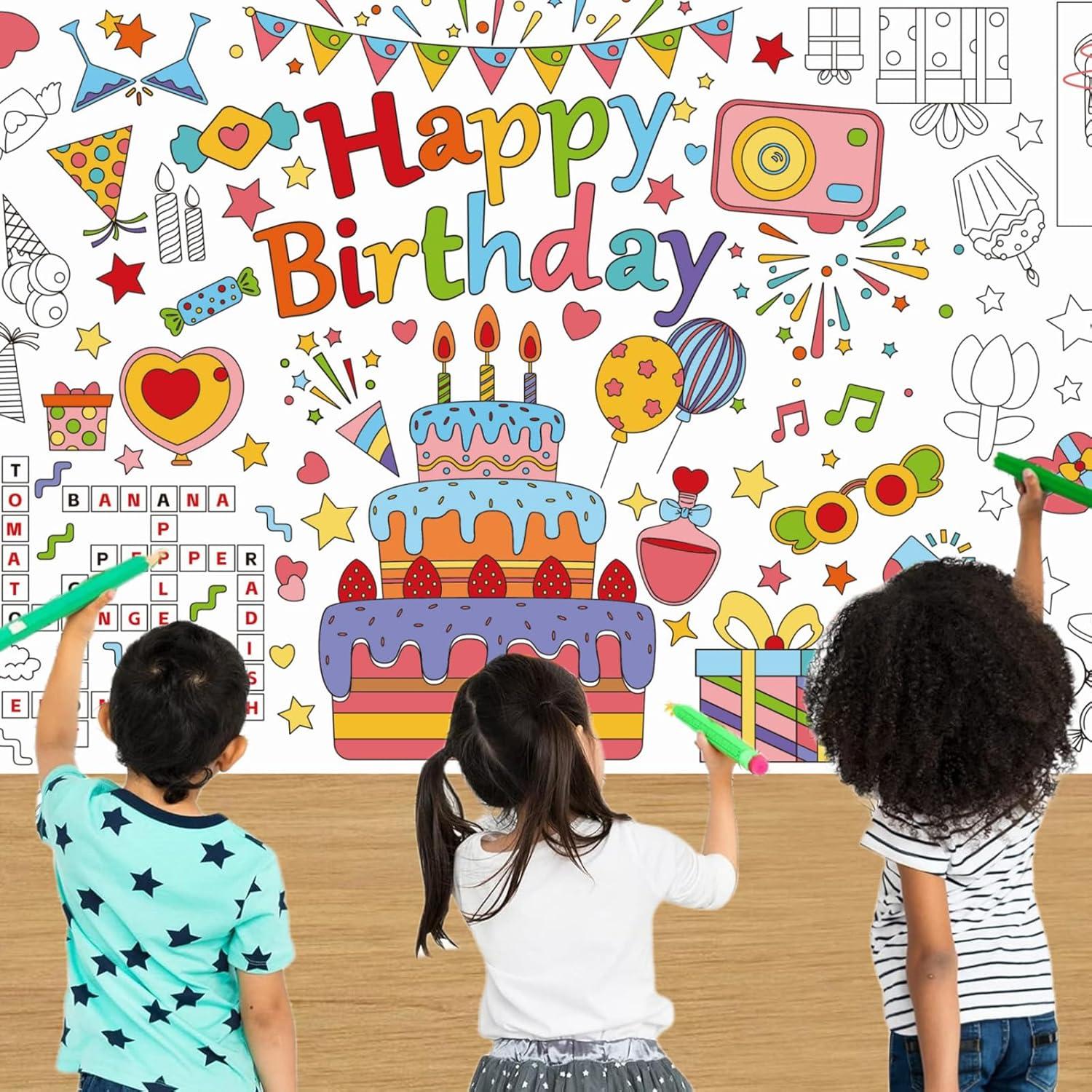 Póster Gigante para Colorear USGohin 76x183 cm Dinosaurio