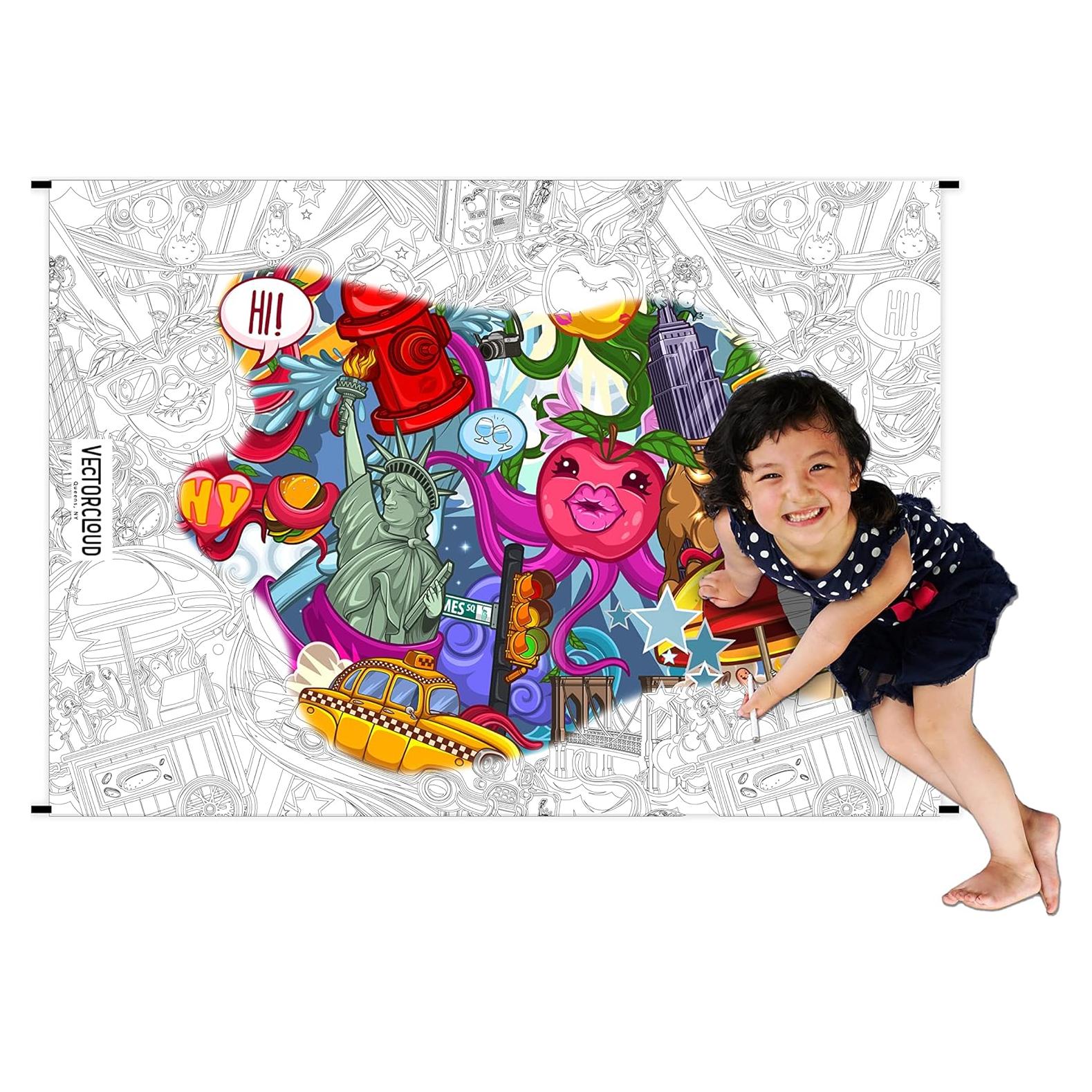 Póster para Colorear Lavable Vectorcloud Jumbo 137x101 cm