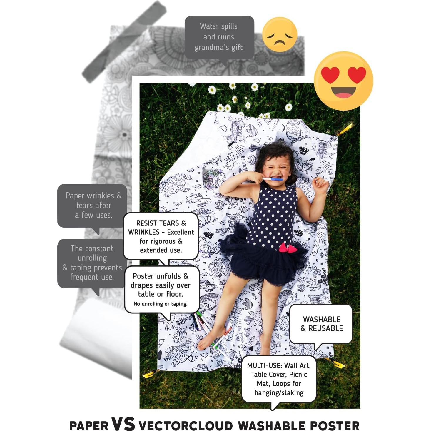 Póster para Colorear Lavable Vectorcloud Jumbo 137x101 cm