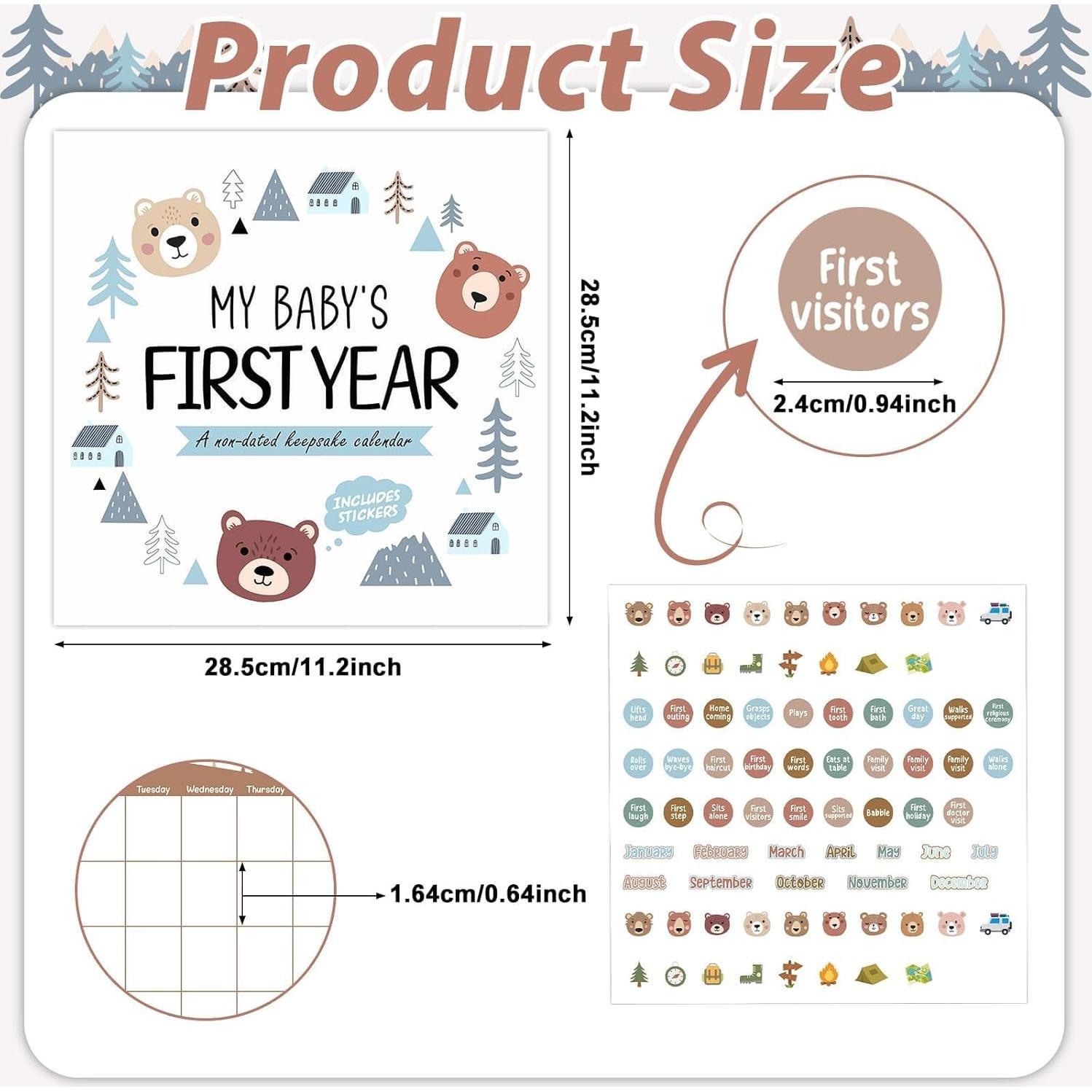 Calendario del Primer Año del Bebé Little Camper con Stickers