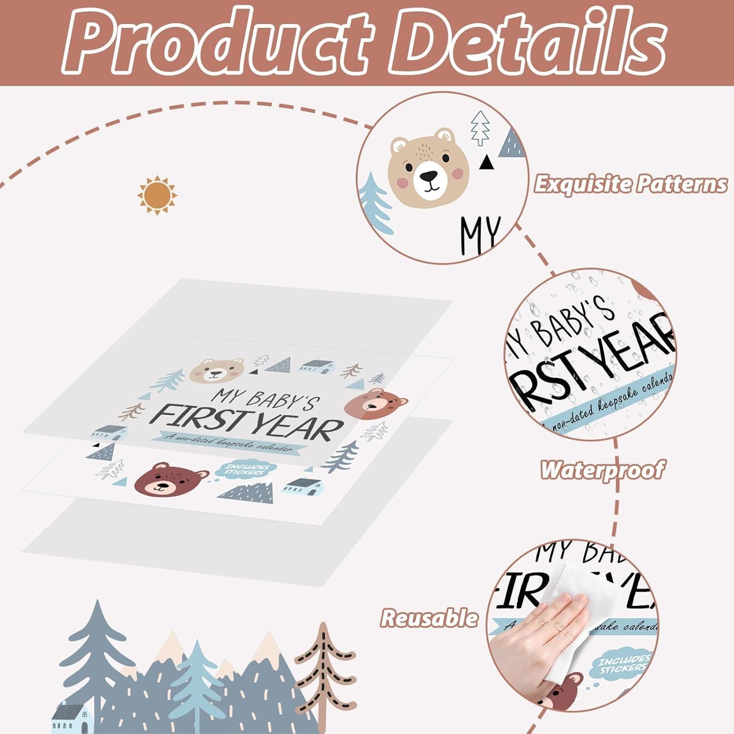 Calendario del Primer Año del Bebé Little Camper con Stickers