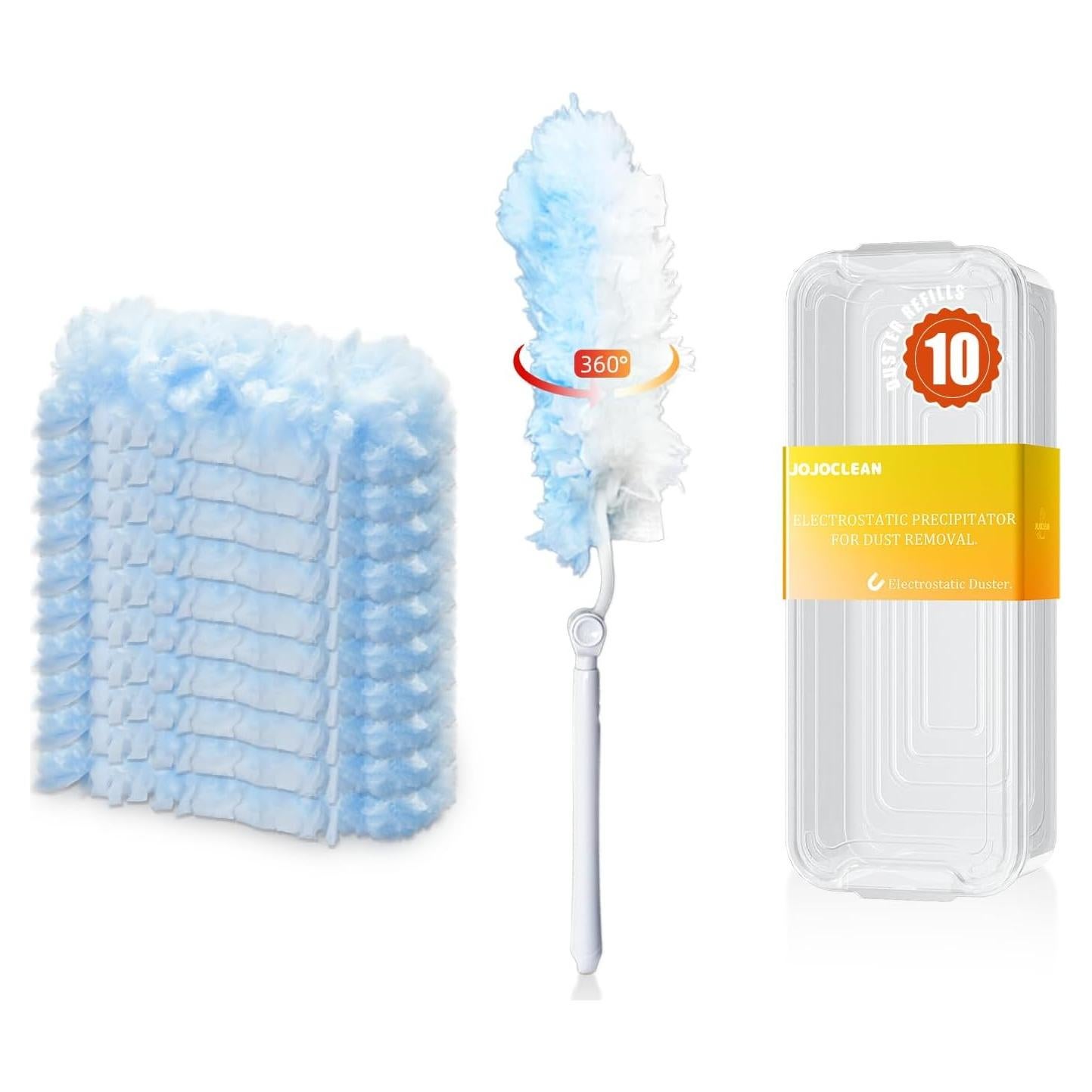 Plumero Reutilizable JOJOCLEAN con 10 Repuestos y Mango Extensible