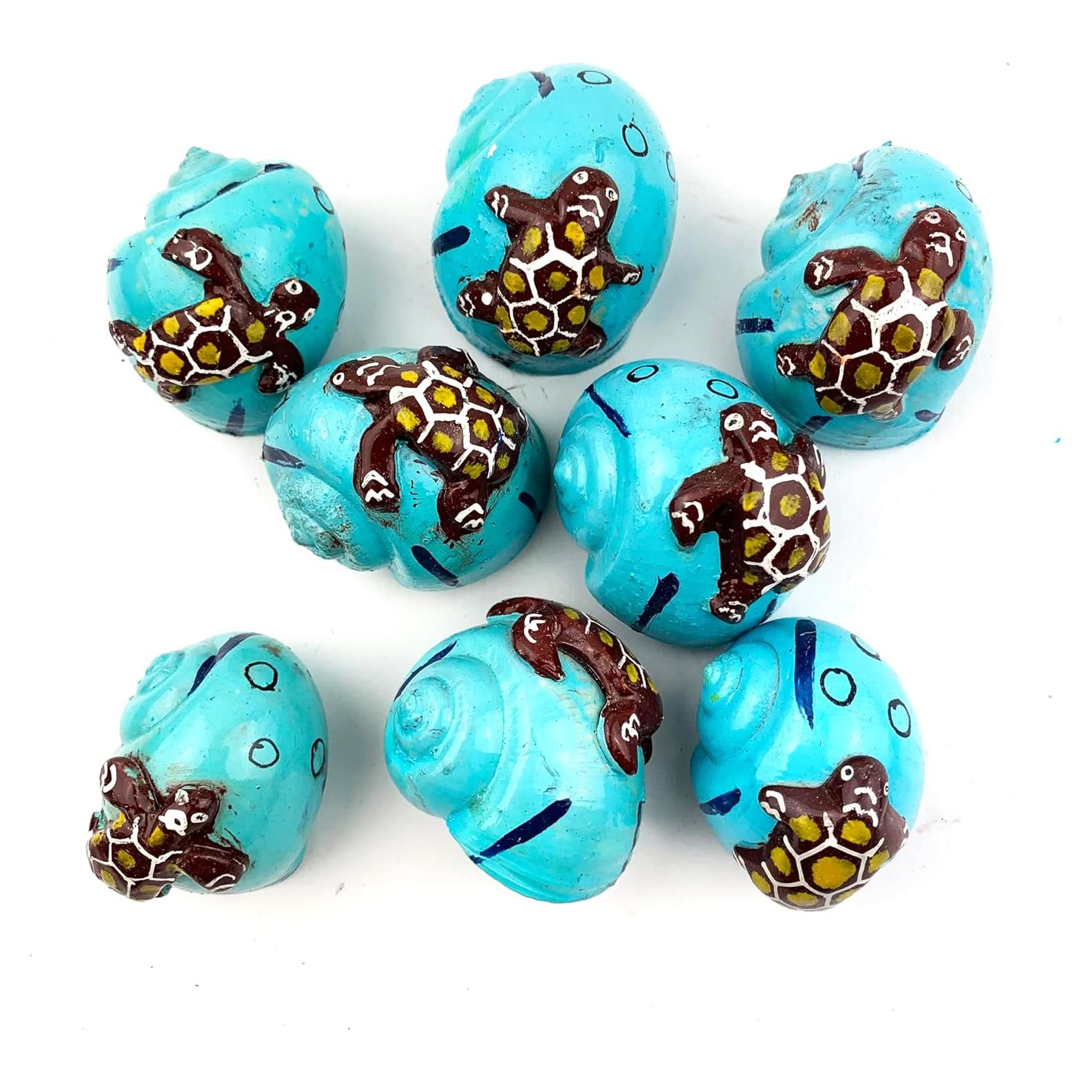 Conchas de Cangrejo Ermitaño Pintadas a Mano 8PC 3D Decoración