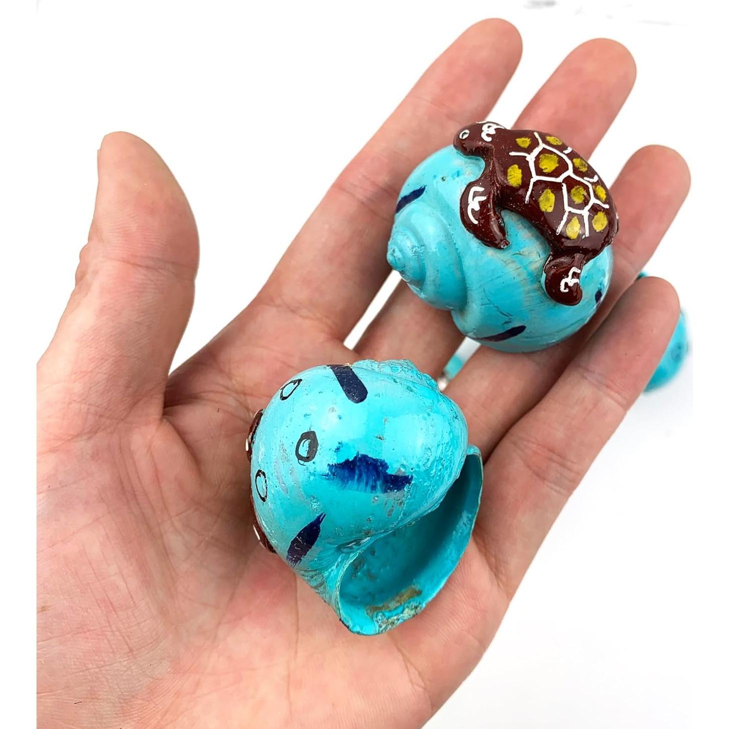 Conchas de Cangrejo Ermitaño Pintadas a Mano 8PC 3D Decoración