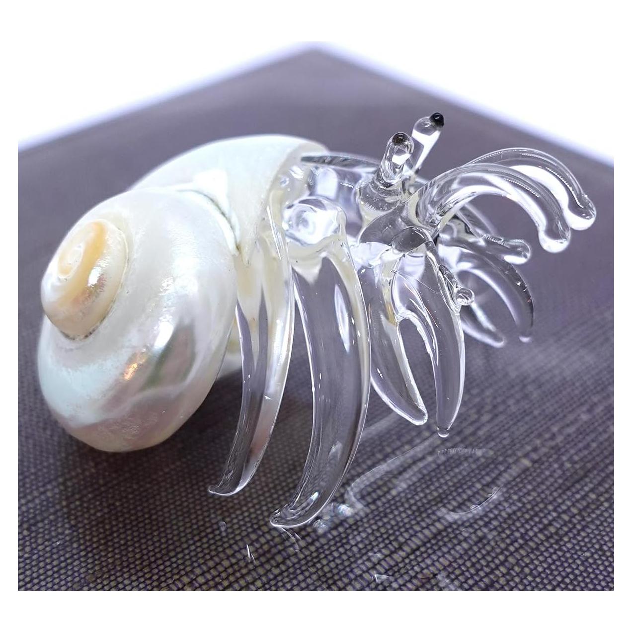 Concha de Mar Cangrejo Ermitaño Vidrio Soplado Sansukjai