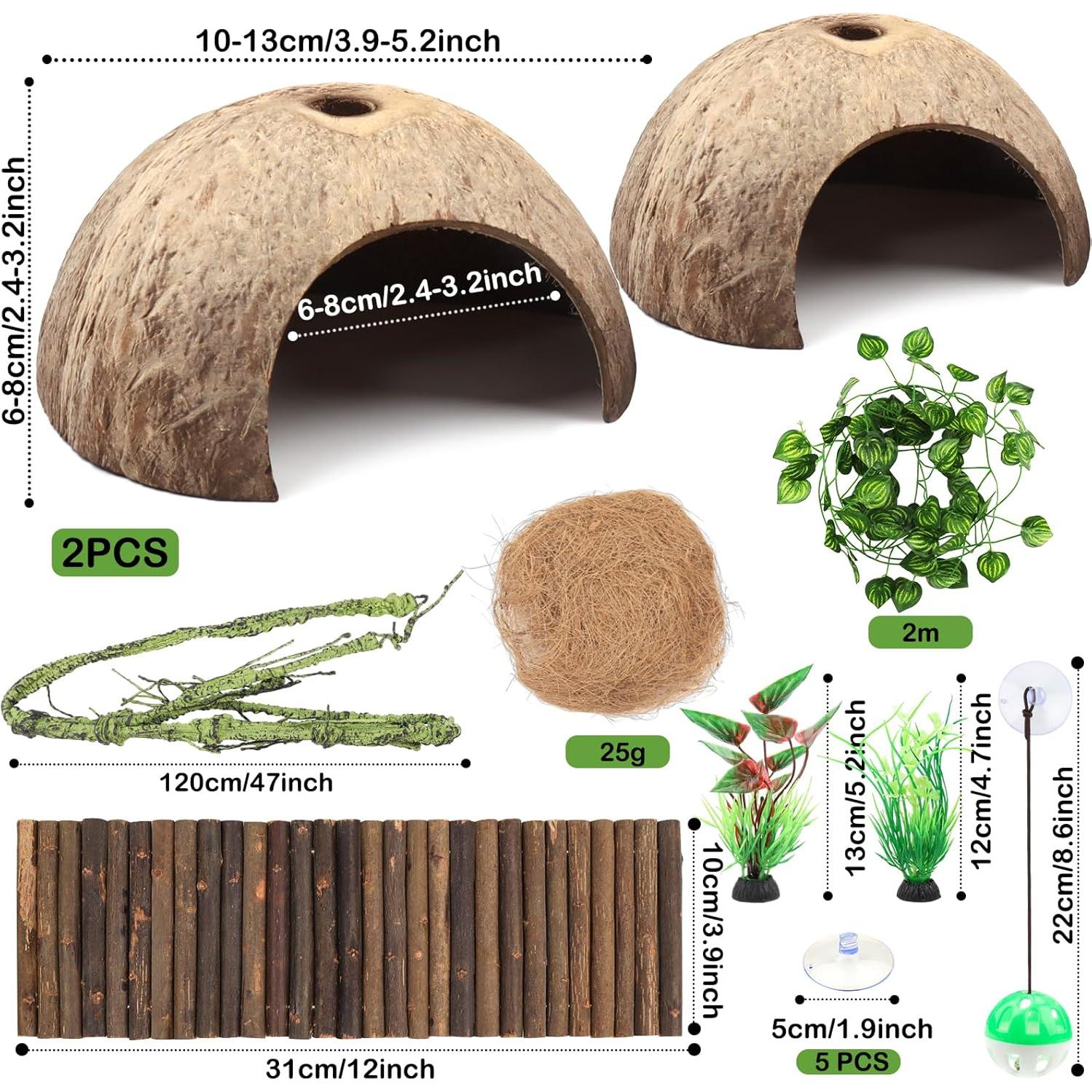 Accesorios para Terrario QUOZUO - Vides y Escondites para Reptiles