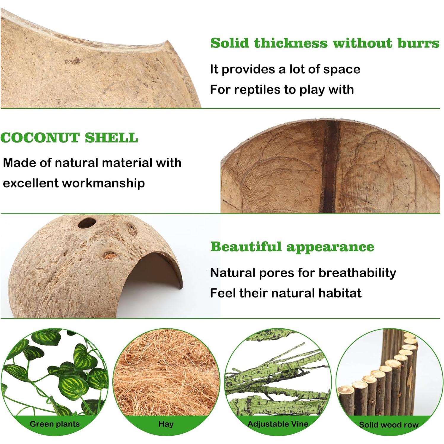 Accesorios para Terrario QUOZUO - Vides y Escondites para Reptiles