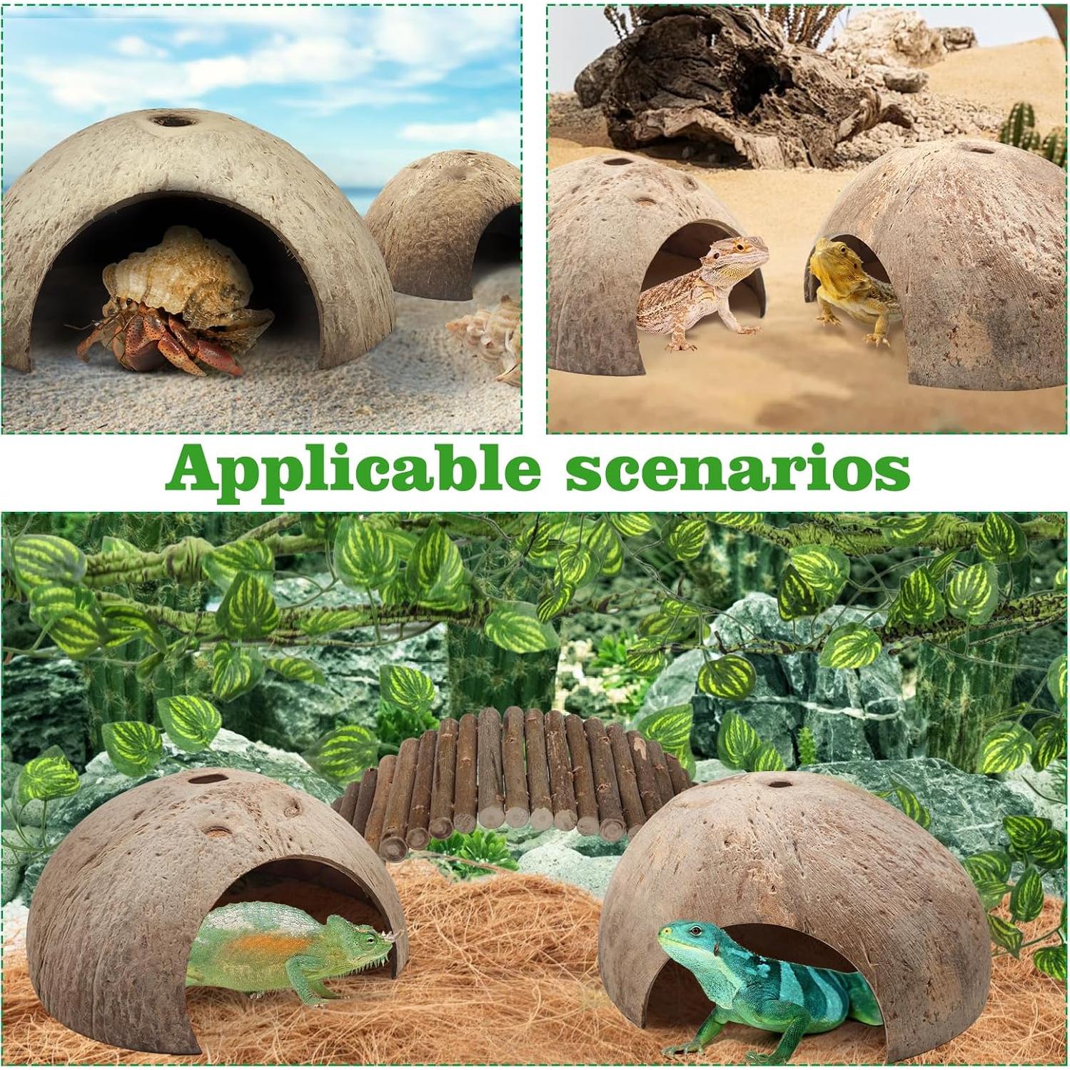 Accesorios para Terrario QUOZUO - Vides y Escondites para Reptiles