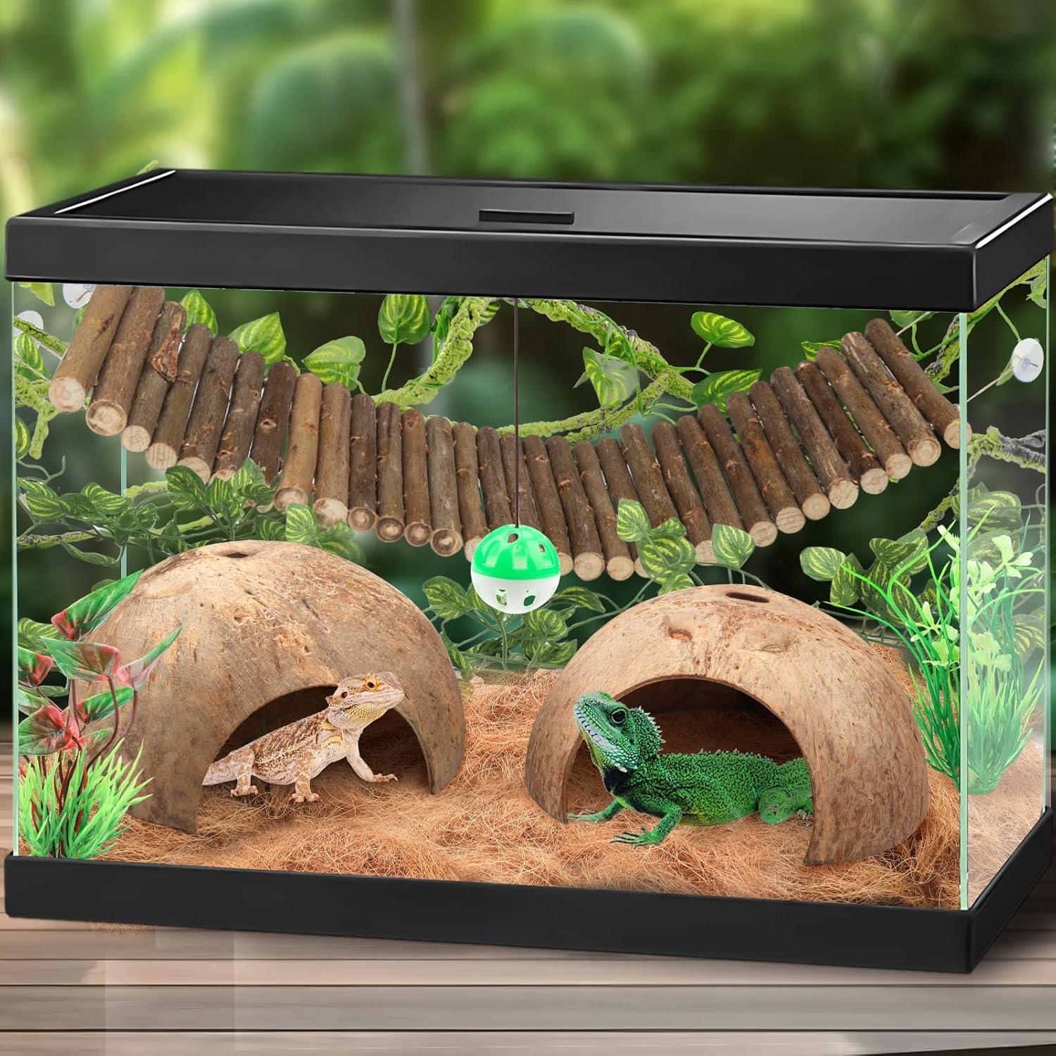 Accesorios para Terrario QUOZUO - Vides y Escondites para Reptiles