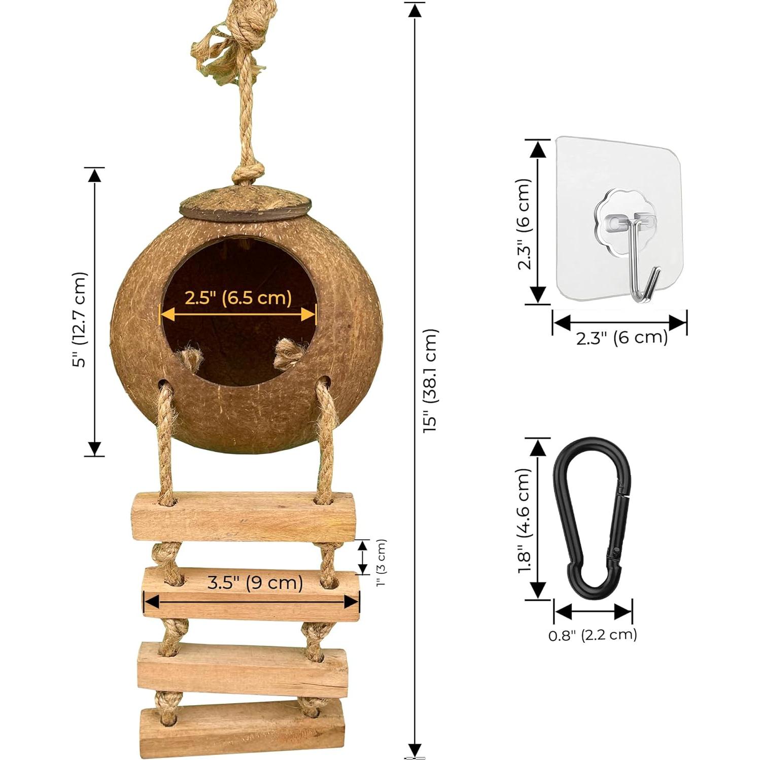 Cueva de Coco Favozio Grande para Cangrejo Ermitaño y Mascotas