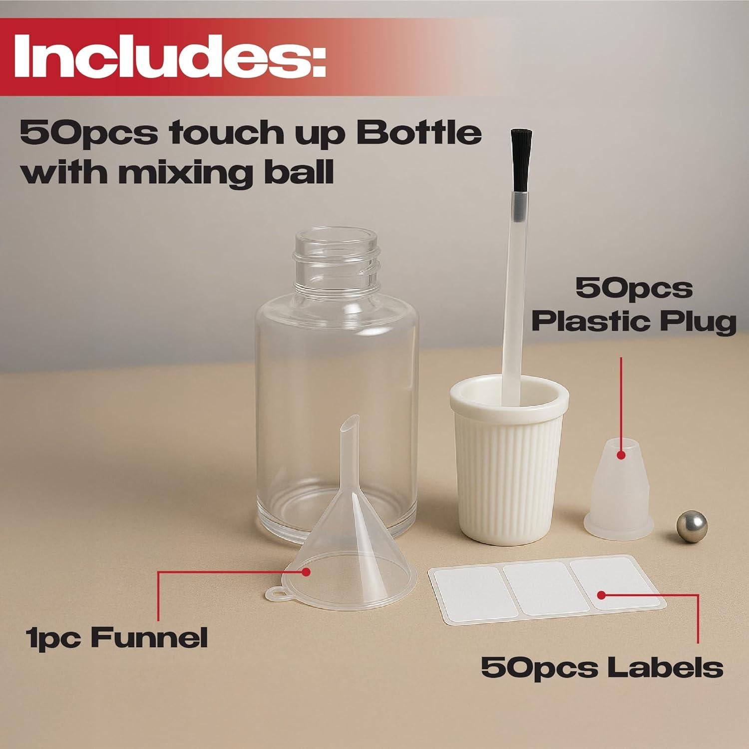 Paquete de 50 botellas recargables 20ml LAUCO con cepillo