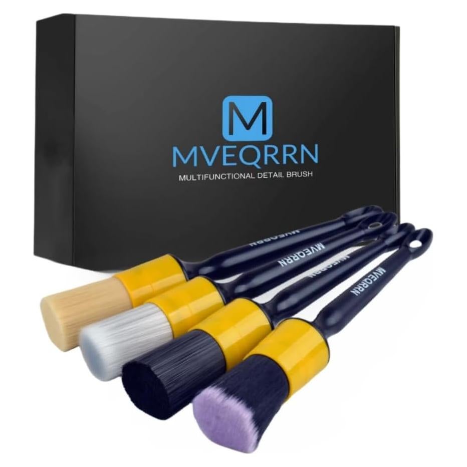 Juego de 4 Pinceles Detallado Autos MVEQRRN Cerdas Suaves
