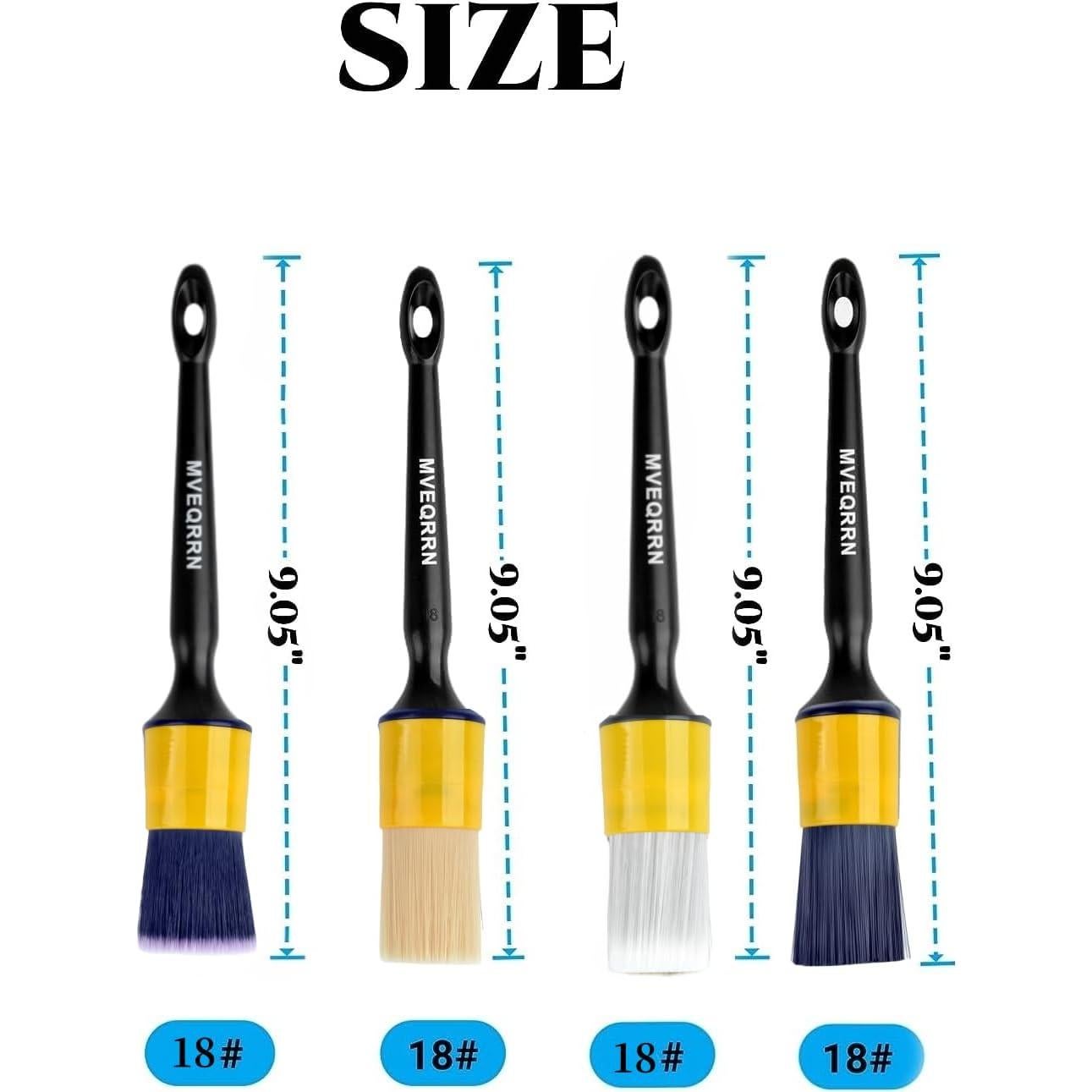 Juego de 4 Pinceles Detallado Autos MVEQRRN Cerdas Suaves