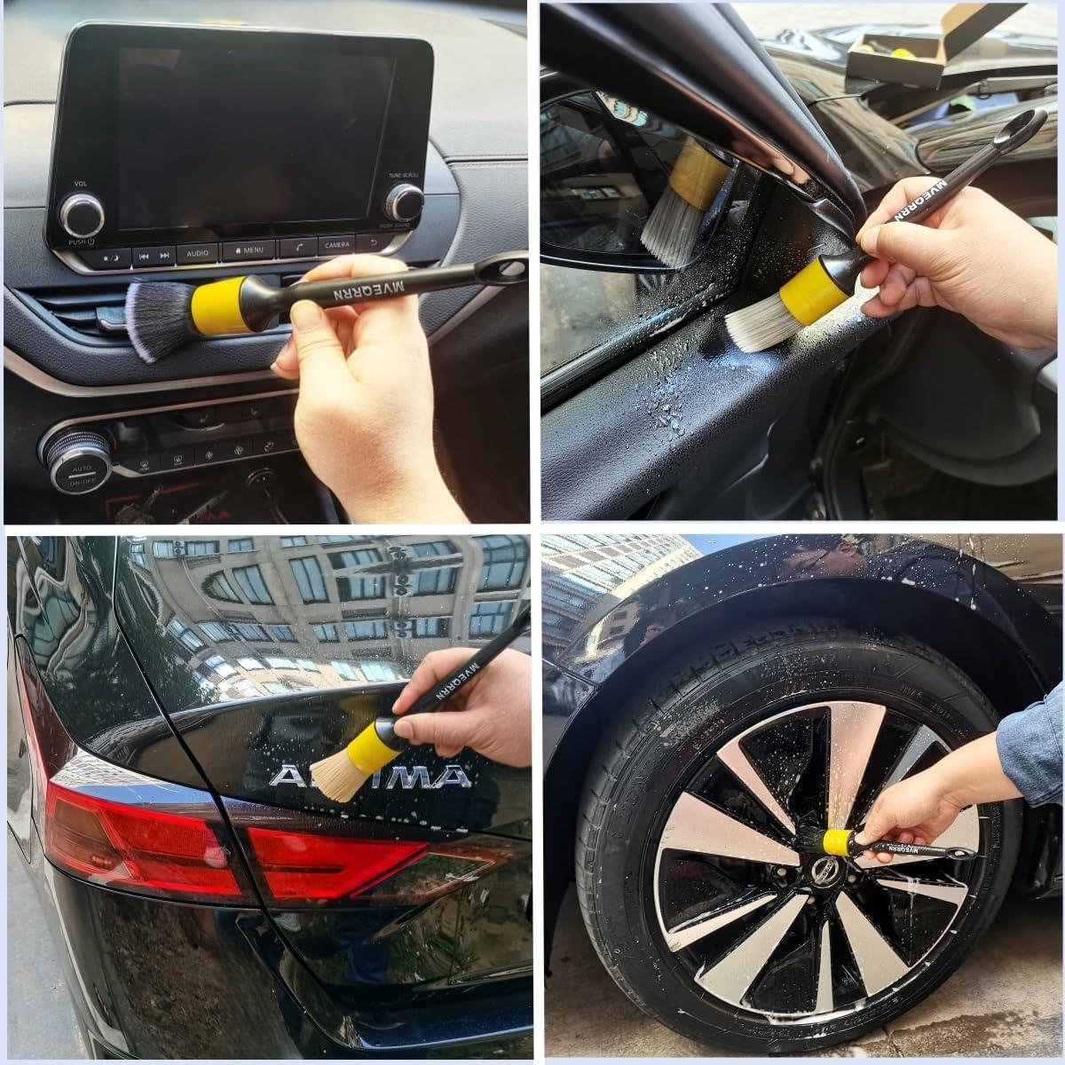 Juego de 4 Pinceles Detallado Autos MVEQRRN Cerdas Suaves