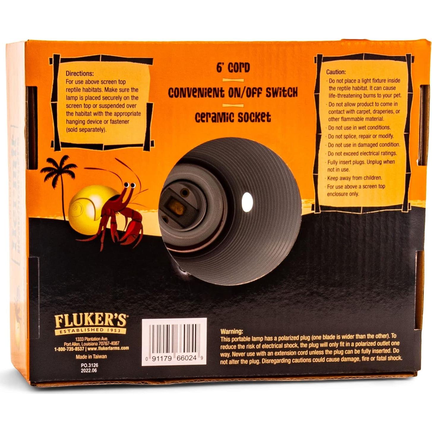 Lámpara Domada Fluker para Cangrejos Ermitaños 14 cm Negro