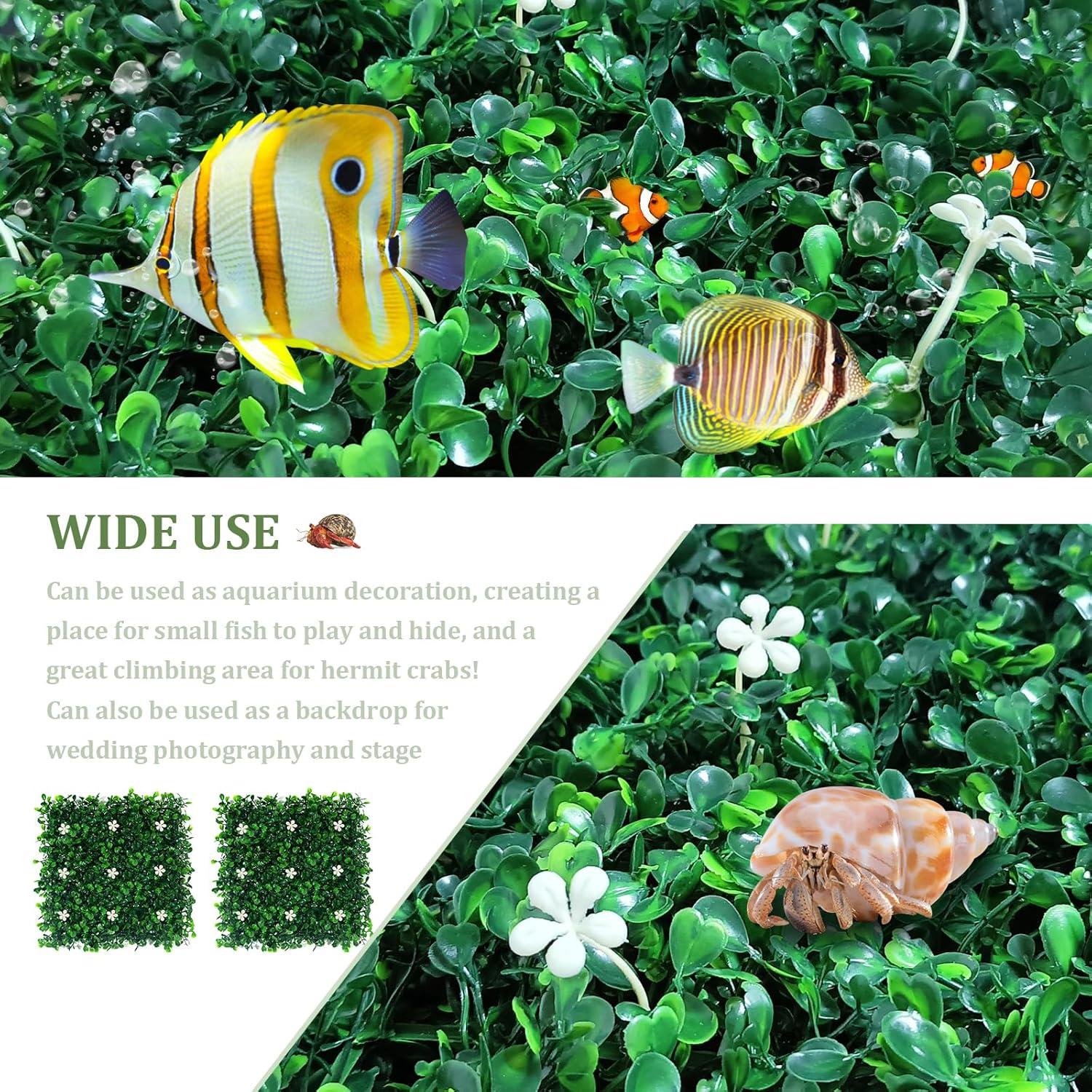 Alfombrilla de Césped Artificial YQSLBULKY 25.4x25.4 cm para Acuarios