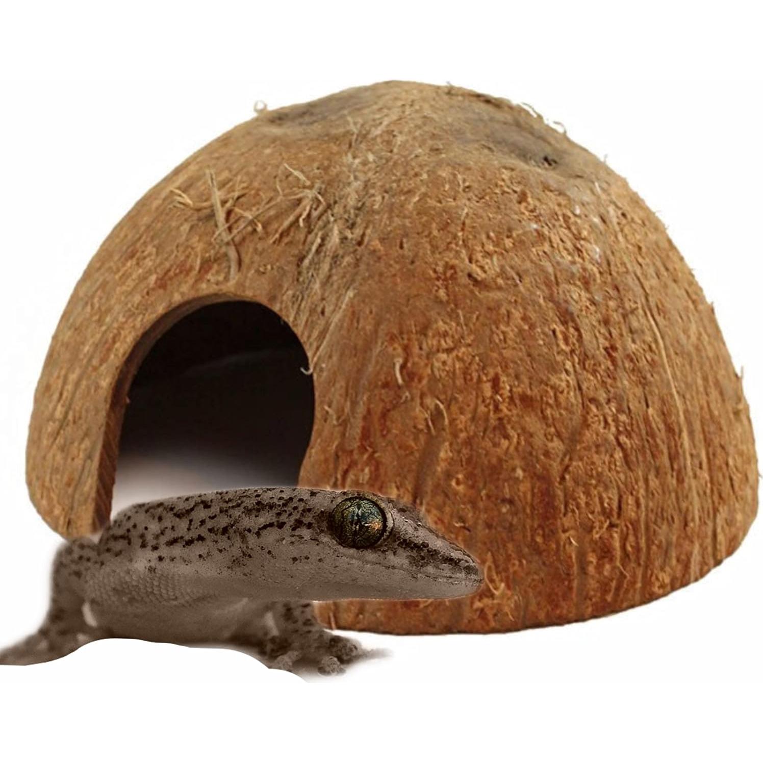 Escondite de Coco Natural Hexagrowth para Acuario 7.6x6.4 cm