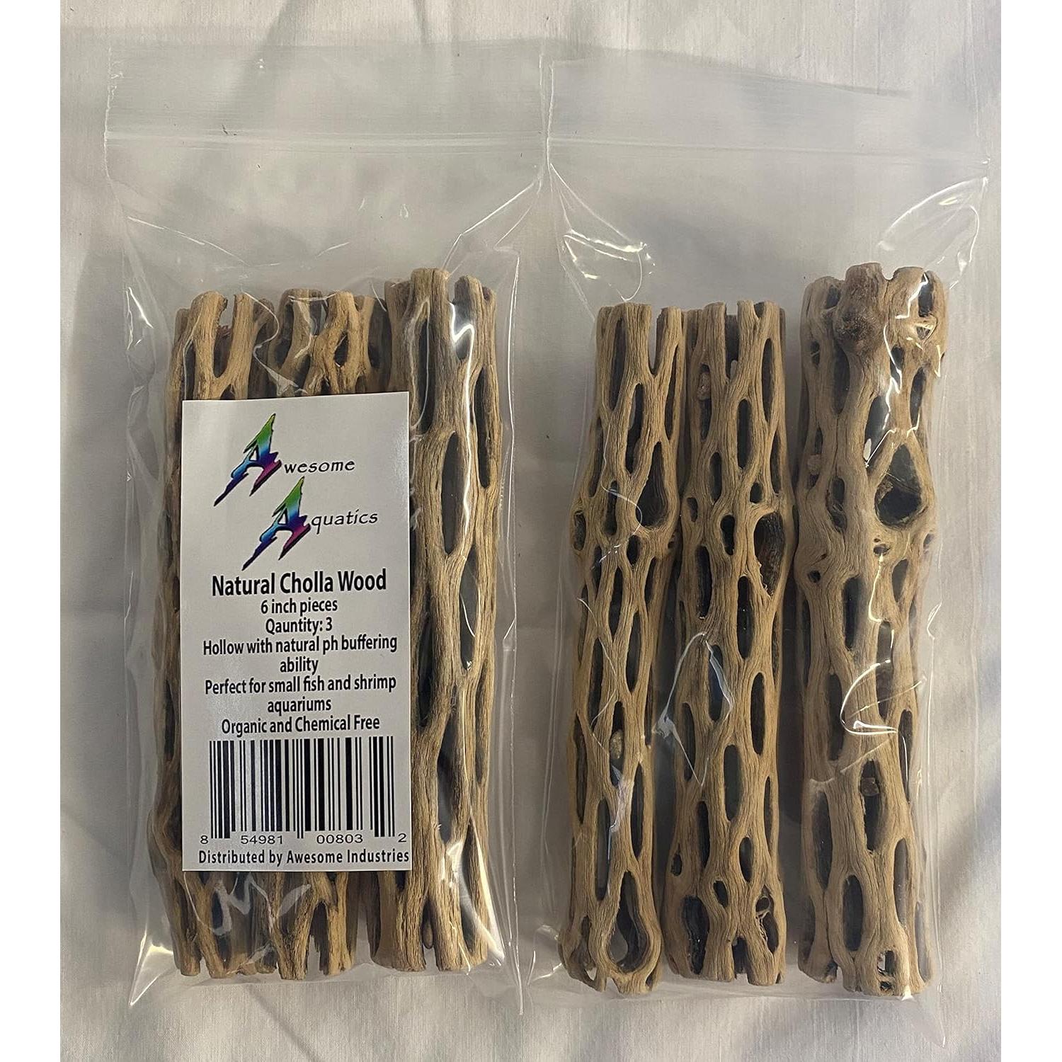 Madera Cholla Natural 3 Piezas 15 cm Increíble Acuático