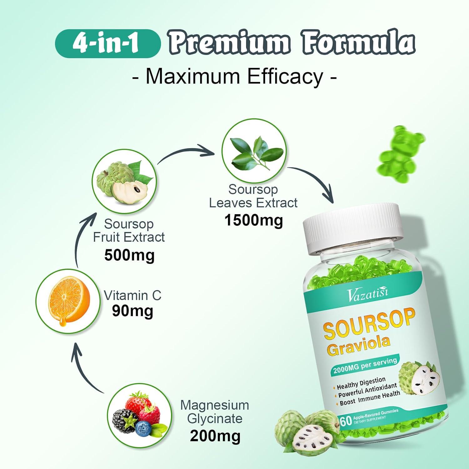 Gomitas de Graviola Vazatisi 60 Unidades Sin Azúcar Veganas