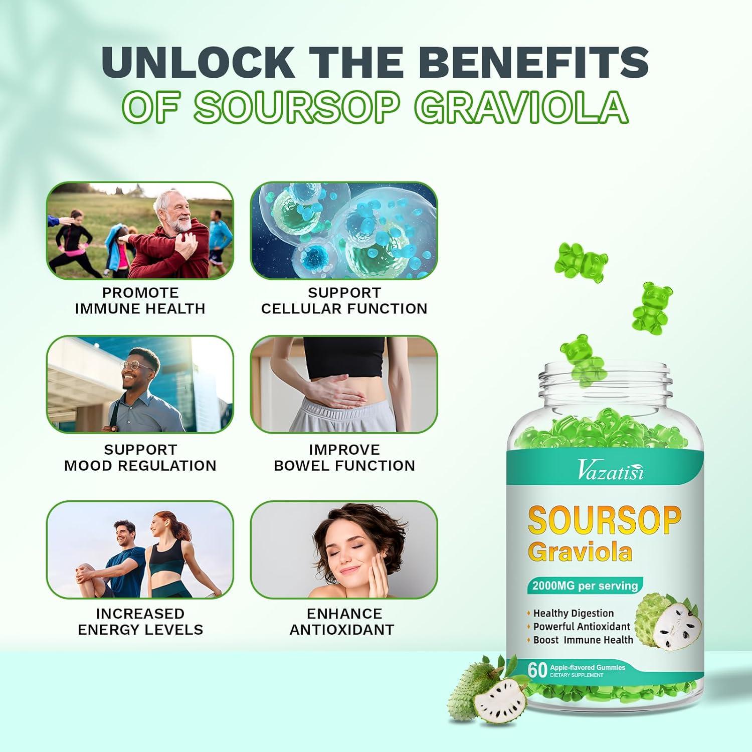 Gomitas de Graviola Vazatisi 60 Unidades Sin Azúcar Veganas