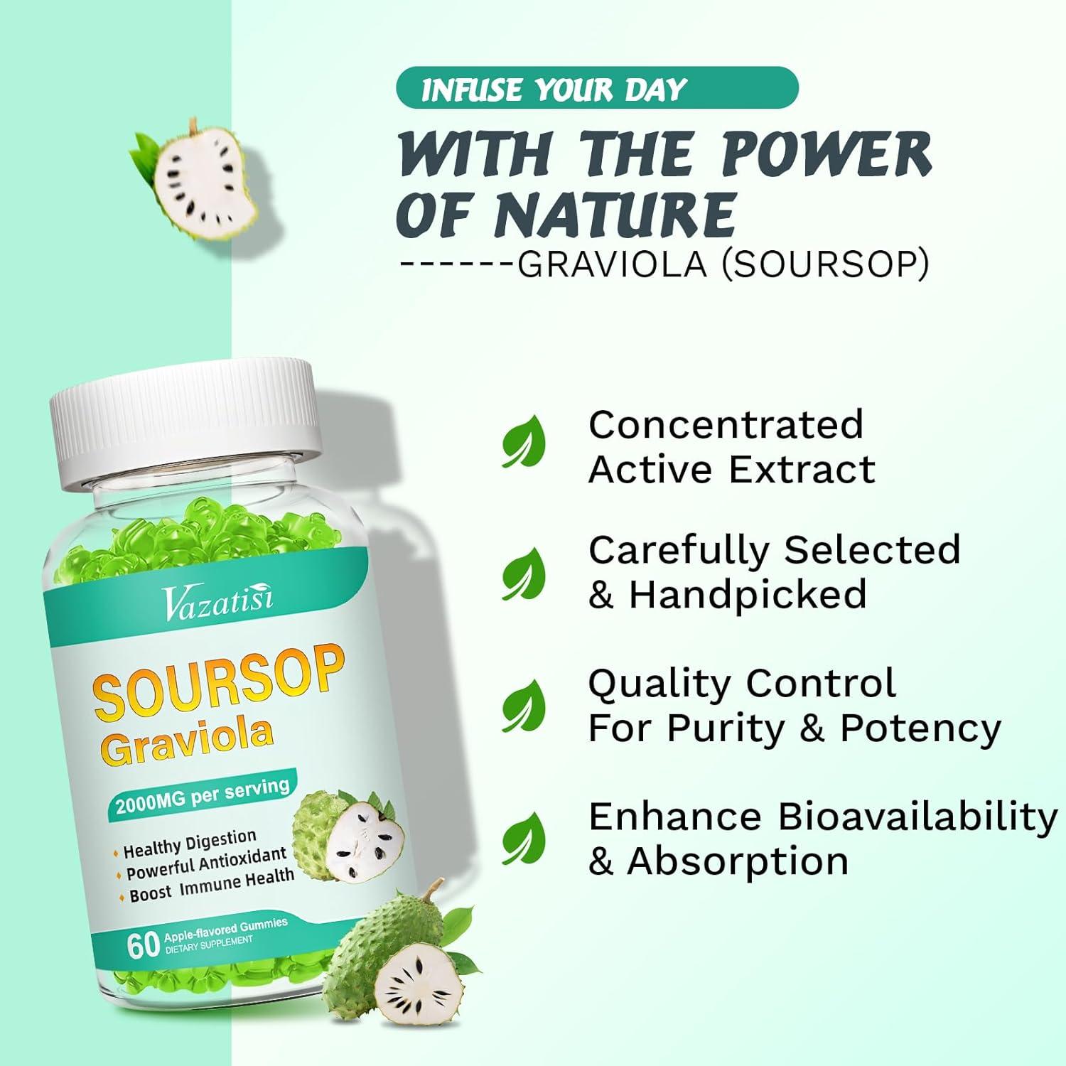 Gomitas de Graviola Vazatisi 60 Unidades Sin Azúcar Veganas