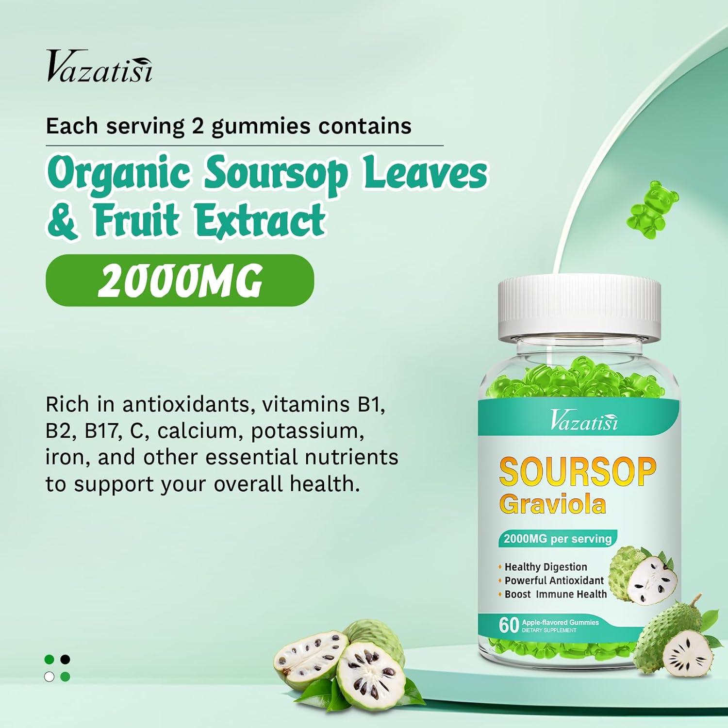 Gomitas de Graviola Vazatisi 60 Unidades Sin Azúcar Veganas