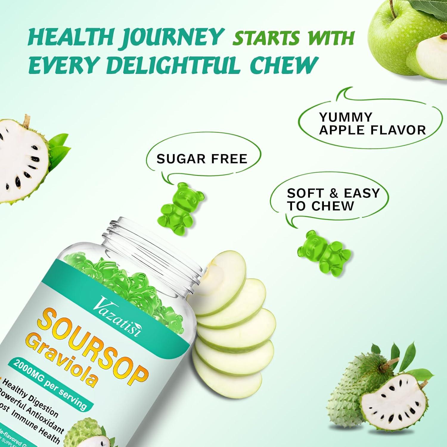 Gomitas de Graviola Vazatisi 60 Unidades Sin Azúcar Veganas