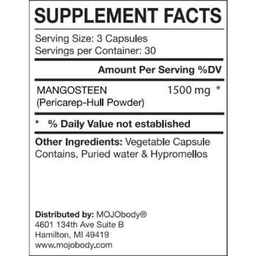Cápsulas de Mangostán Liofilizado MOJObody 90 Unidades 1.5g