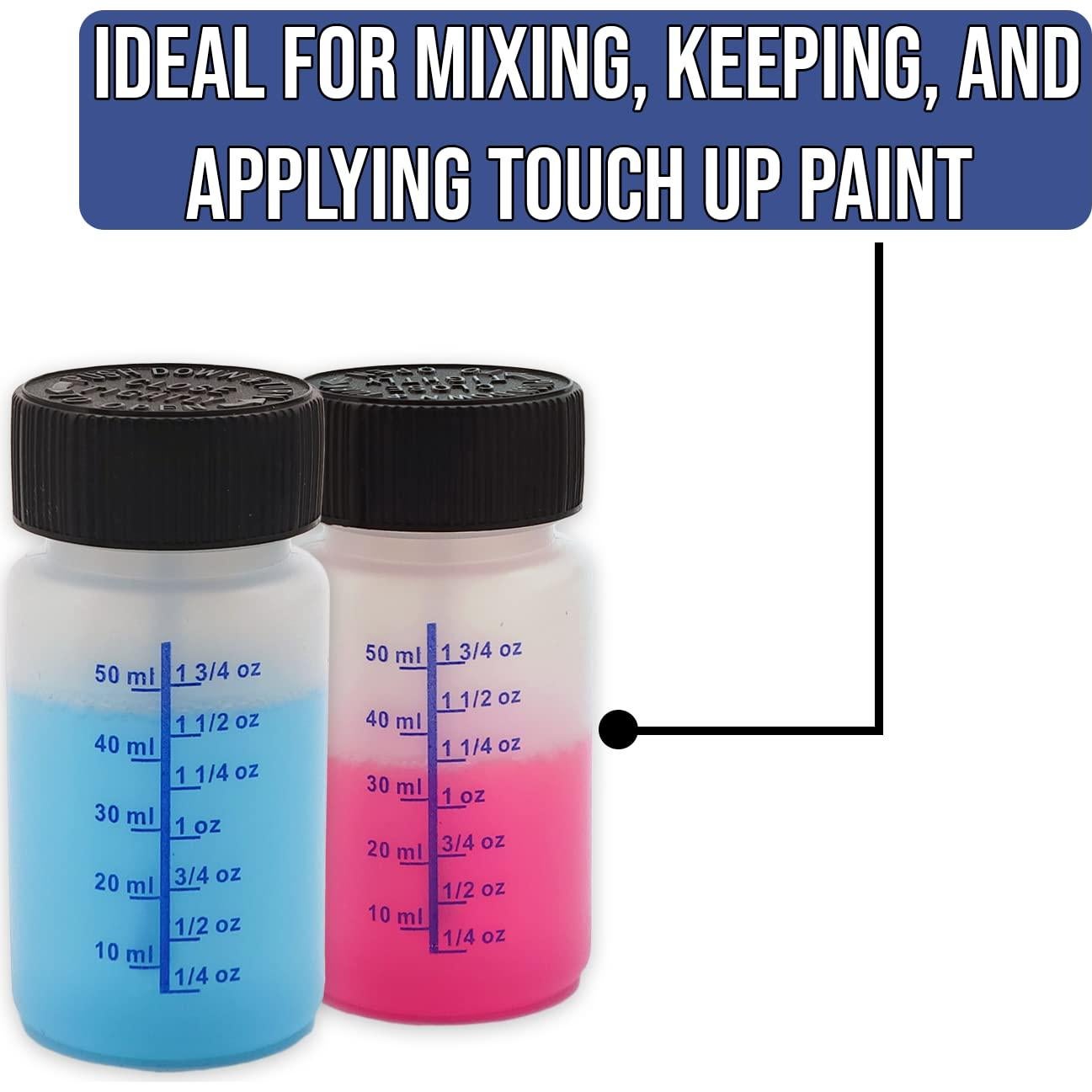 Paquete de 4 Botellas Graduadas NSI 60cc con Pincel y Tapa a Prueba de Niños