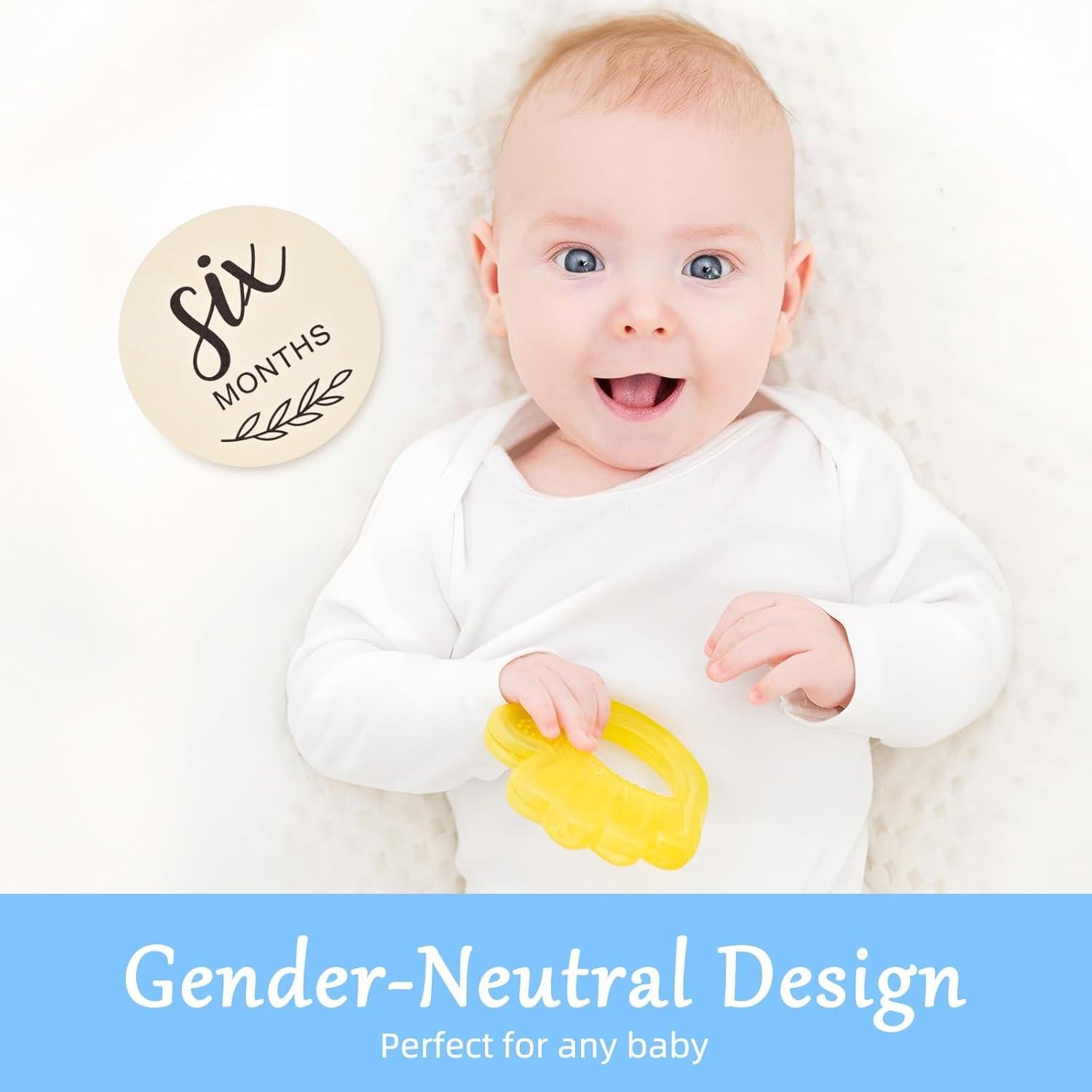 Tarjetas de Hitos Mensuales para Bebés Xyndrella - Madera Clara