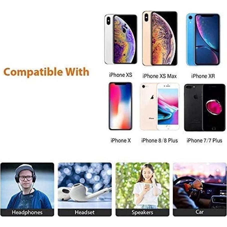 [Apple MFi Certified] 2 Pack for iPhone 3.5mm Headphones Adapter, Lightning to 3.5 mm Headphone/Earphone Jack Converter Audio Aux Dongle Compatible with iPhone 14 13 12 11 Pro XR XS Max X 8 7.