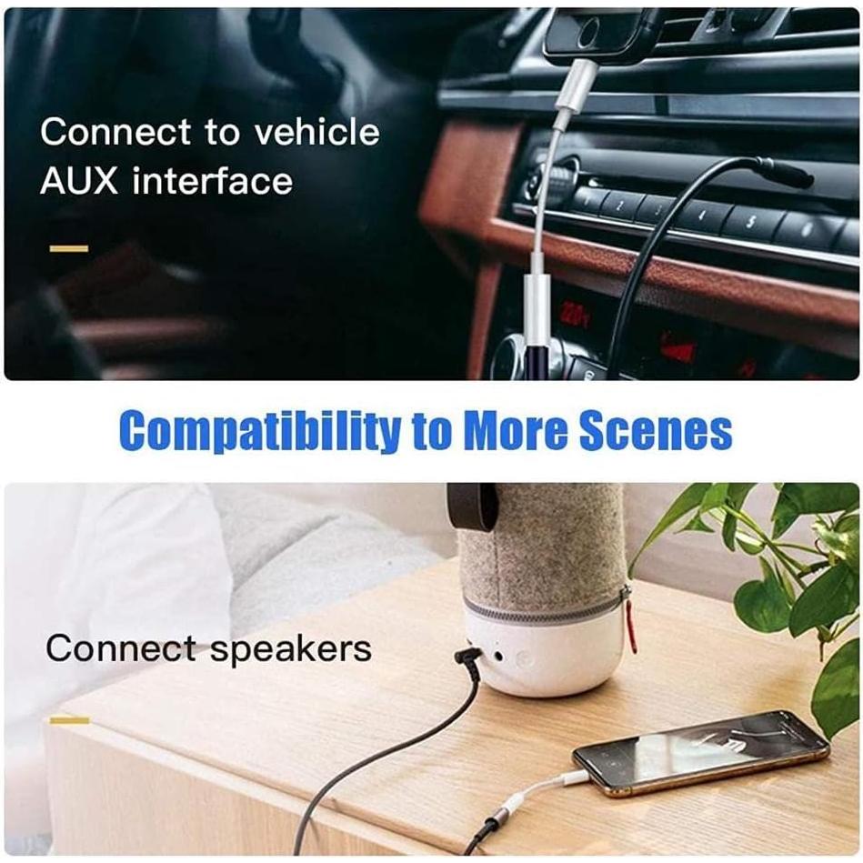 [Apple MFi Certified] 2 Pack for iPhone 3.5mm Headphones Adapter, Lightning to 3.5 mm Headphone/Earphone Jack Converter Audio Aux Dongle Compatible with iPhone 14 13 12 11 Pro XR XS Max X 8 7.