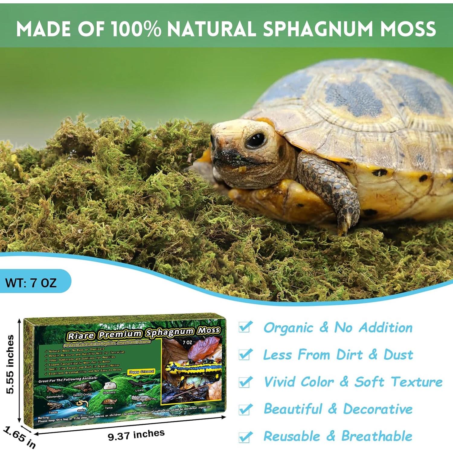 Musgo Sphagnum Premium Riare 198 g para Reptiles y Terrarios