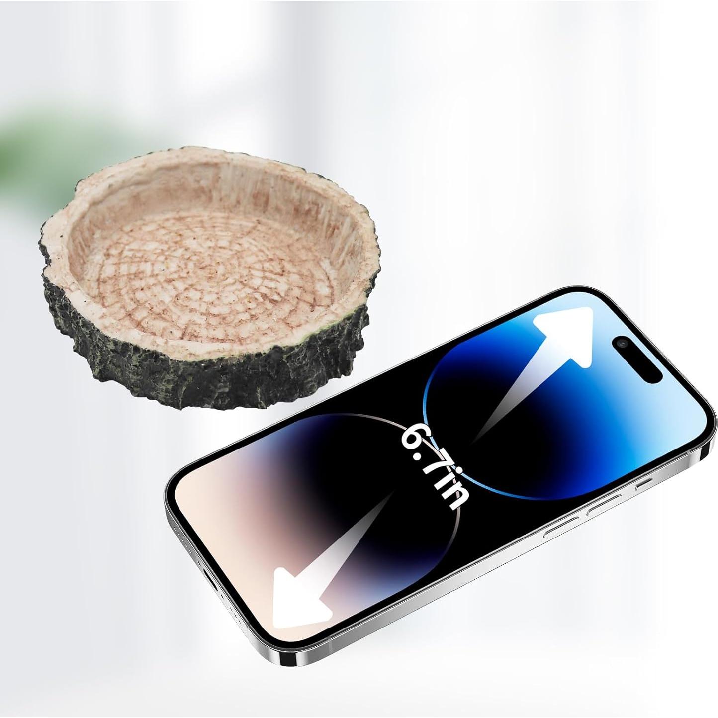 Paquete de 3 platos de resina para reptiles MinrzPet