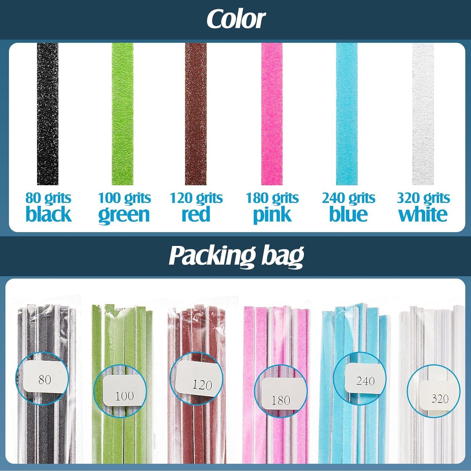 Palitos de Lijado Honoson 70 Pcs Doble Ángulo Granos Mixtos