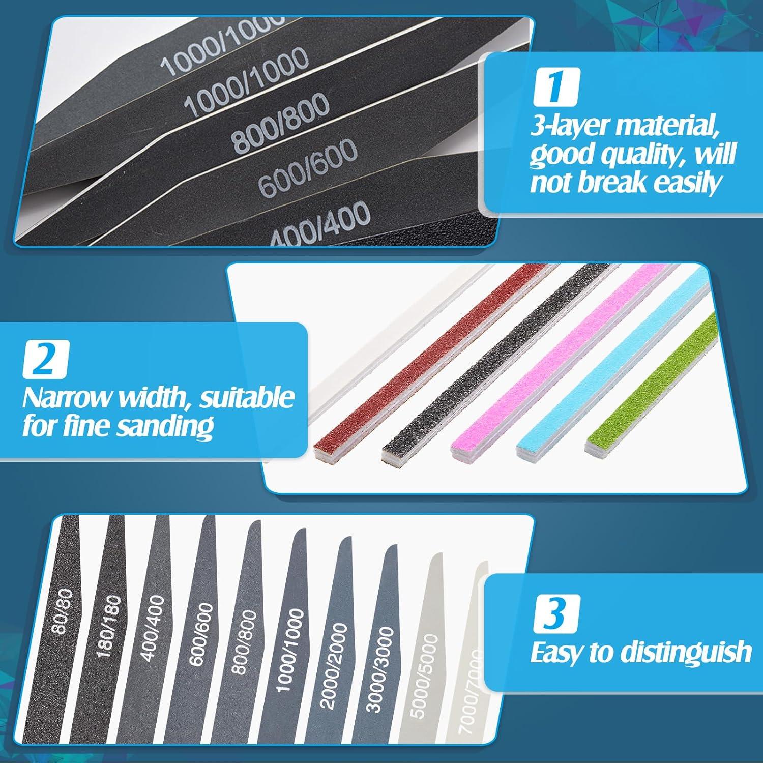 Palitos de Lijado Honoson 70 Pcs Doble Ángulo Granos Mixtos