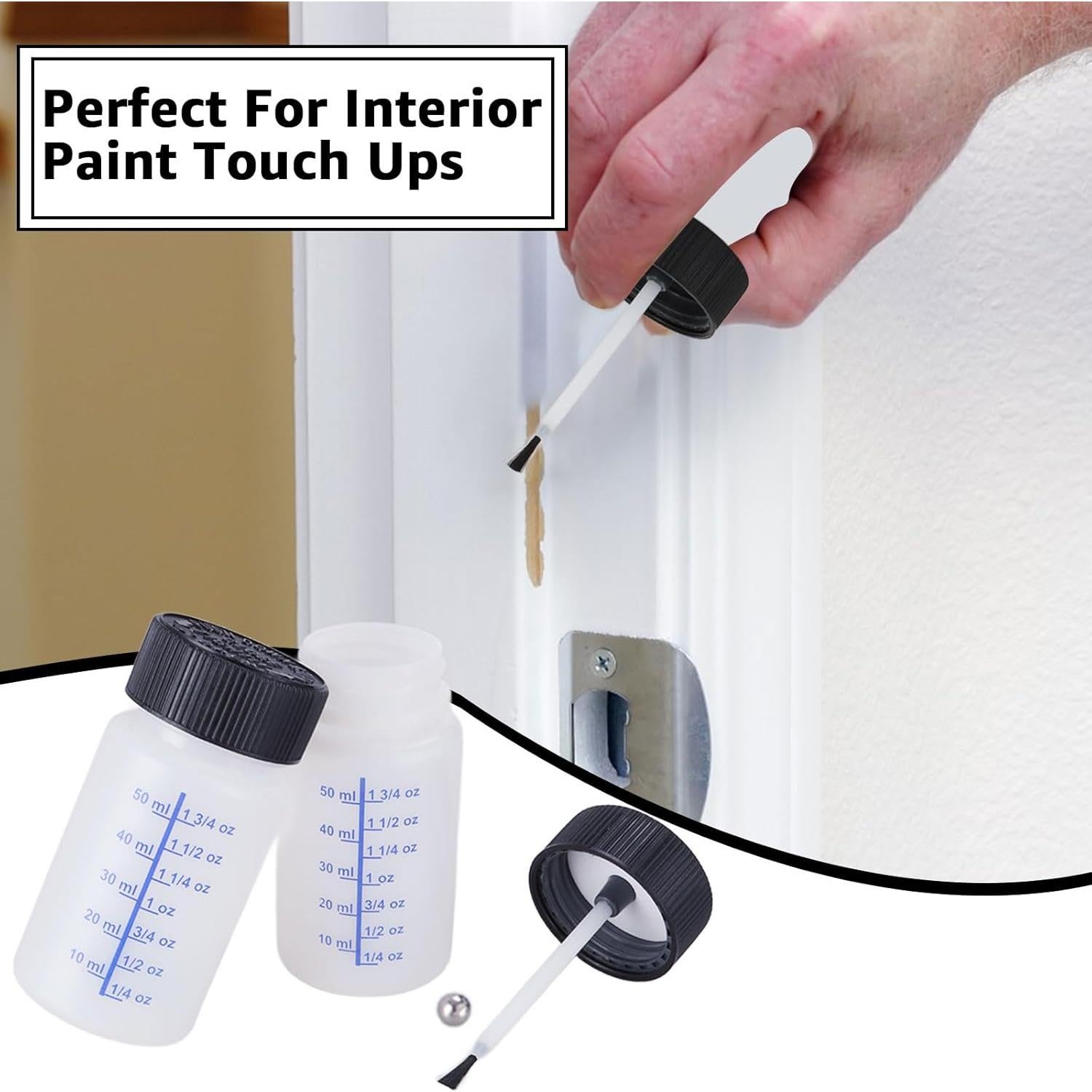 CYEAH 50 Botellas de Pintura de 60 ml con Pincel y Tapa Segura