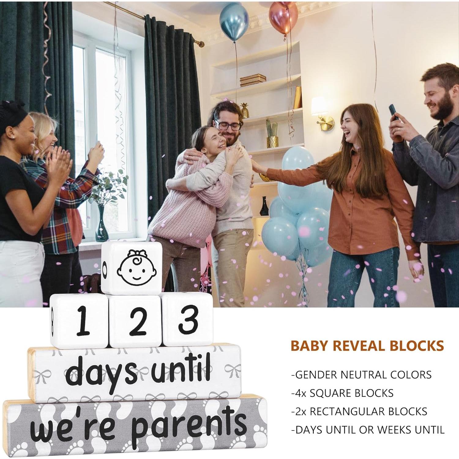 Bloques de Cuenta Regresiva de Embarazo Blinking Stars - 5 Piezas