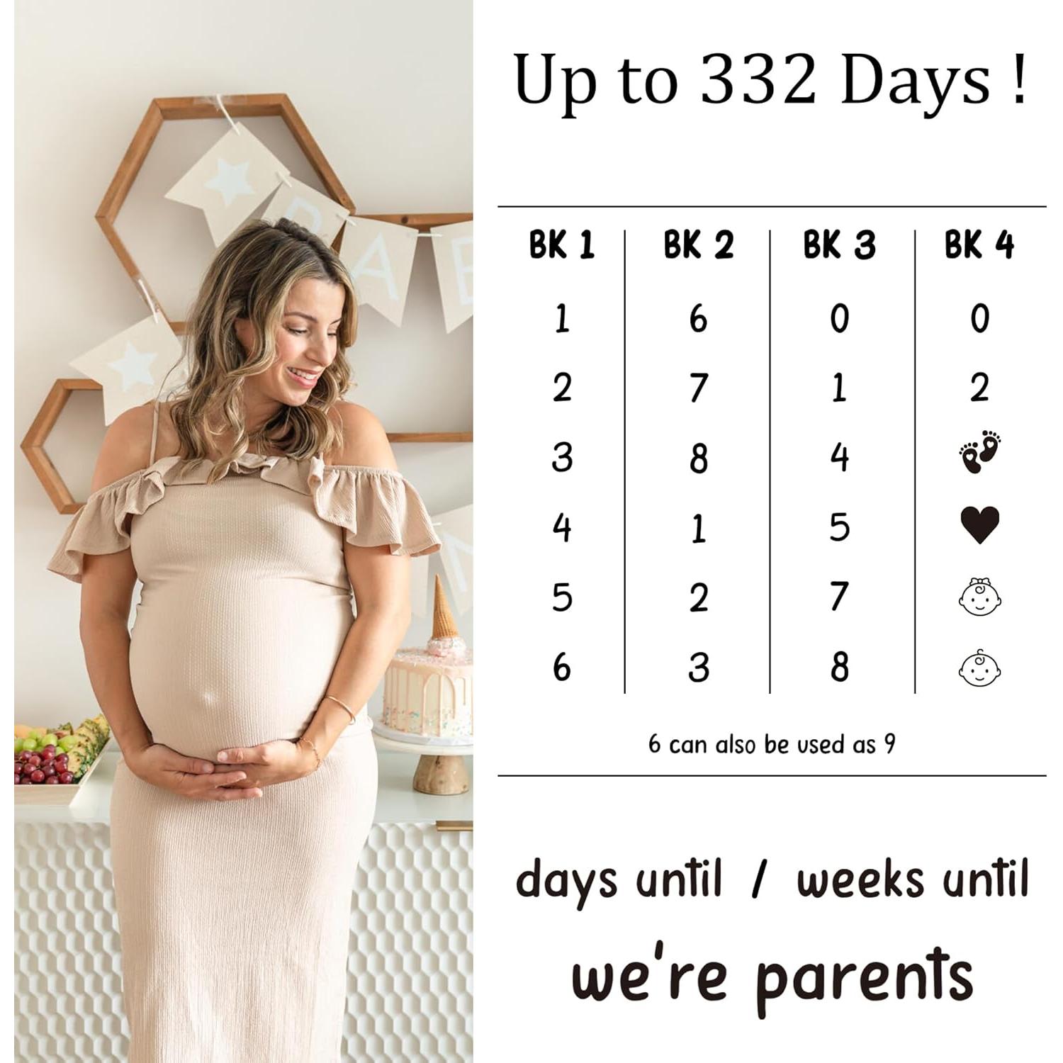 Bloques de Cuenta Regresiva de Embarazo Blinking Stars - 5 Piezas