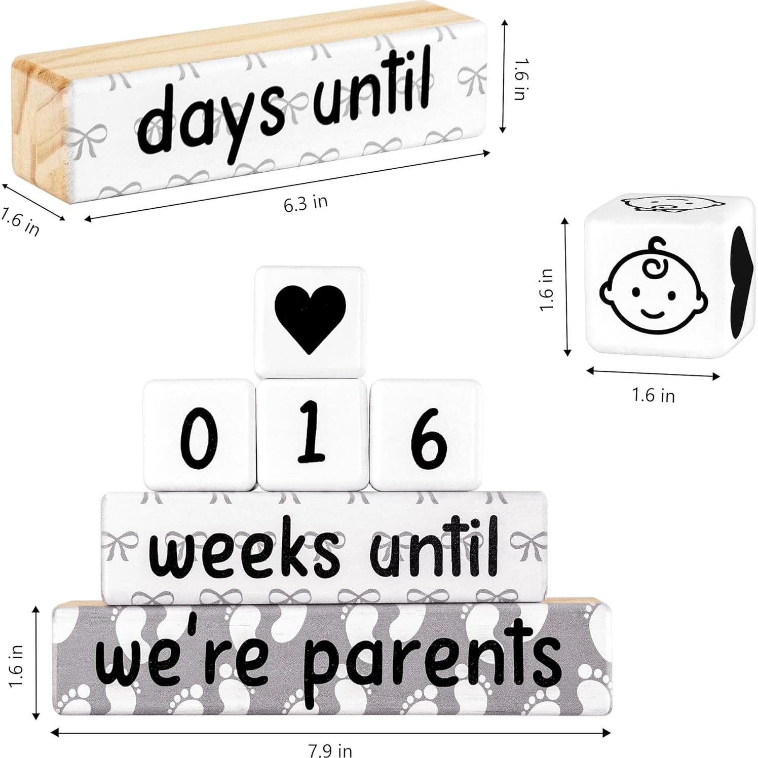 Bloques de Cuenta Regresiva de Embarazo Blinking Stars - 5 Piezas