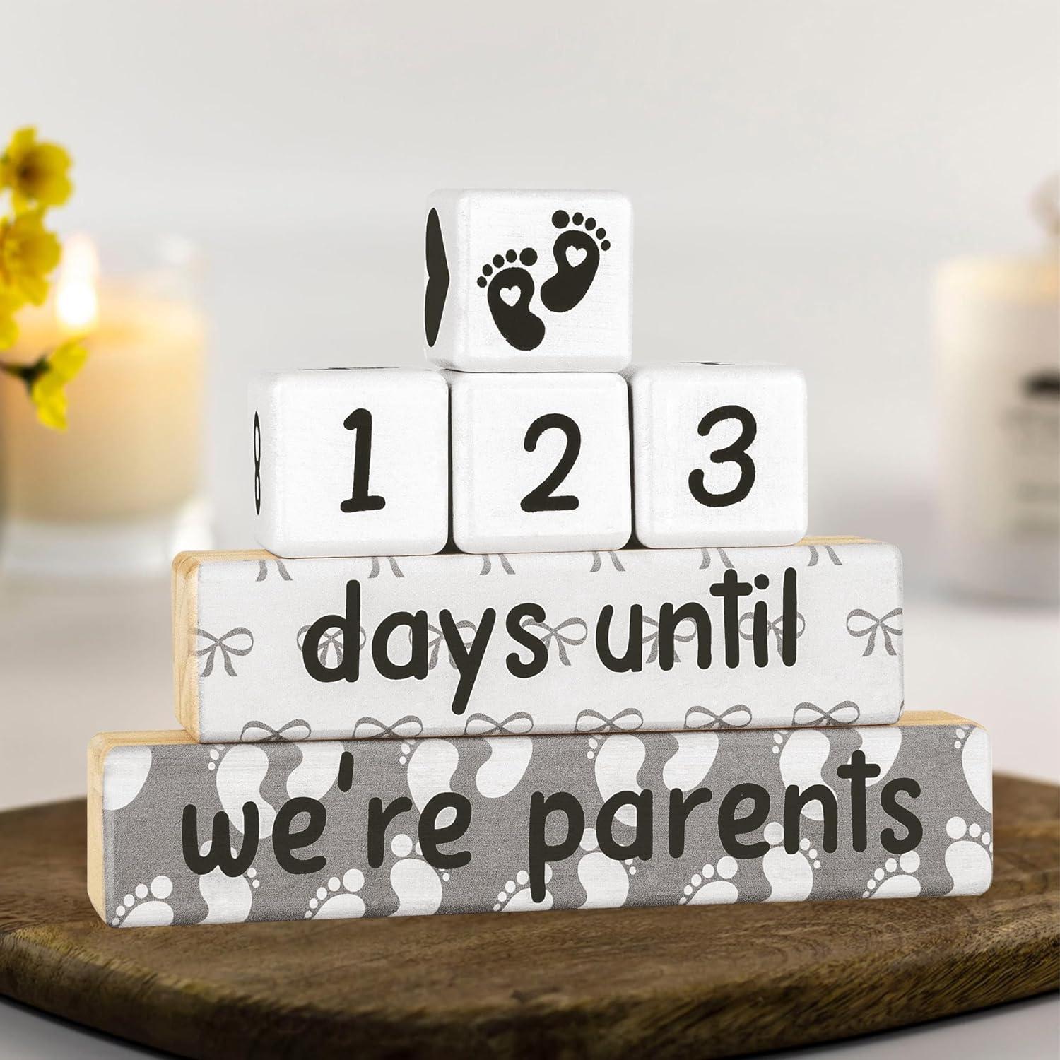 Bloques de Cuenta Regresiva de Embarazo Blinking Stars - 5 Piezas