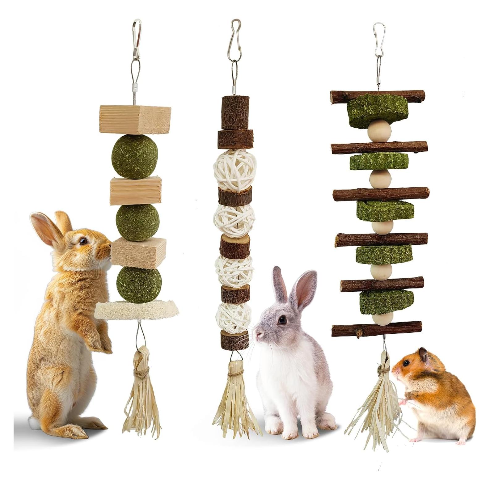 Juguetes de Masticar WDEFUN para Conejos y Roedores - 3 Piezas