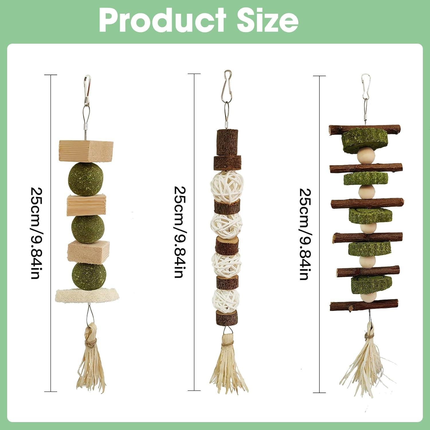 Juguetes de Masticar WDEFUN para Conejos y Roedores - 3 Piezas