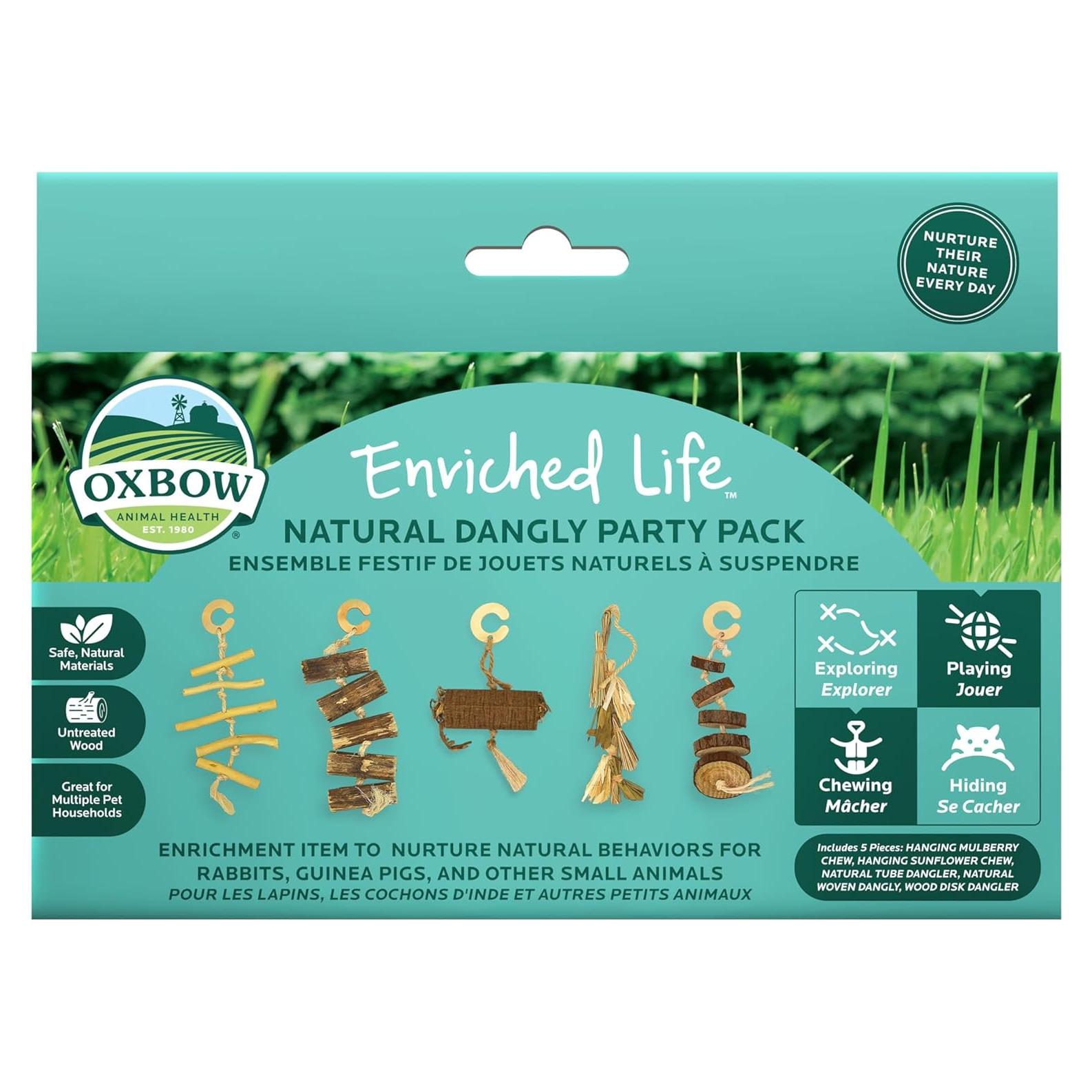 Paquete de Fiesta Natural Oxbow para Conejos y Cobayas - 5 Juguetes