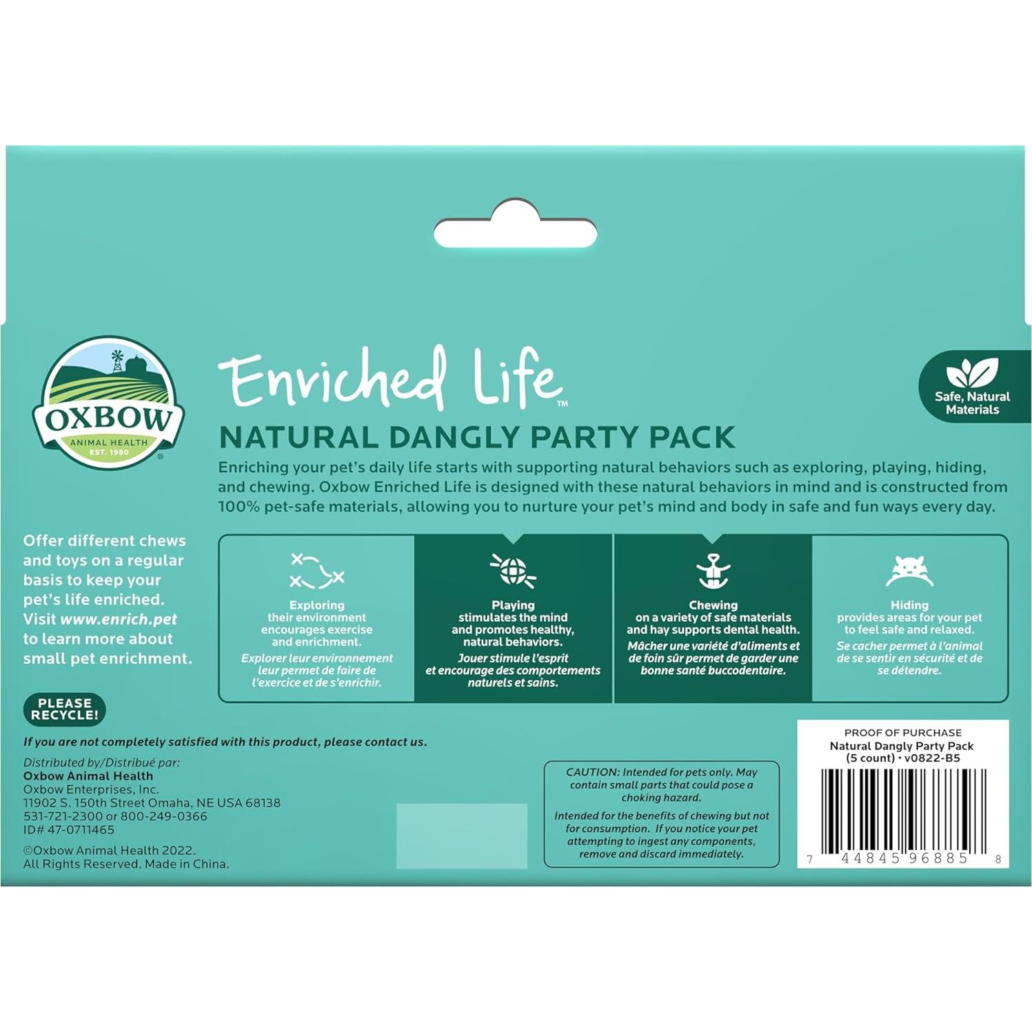 Paquete de Fiesta Natural Oxbow para Conejos y Cobayas - 5 Juguetes