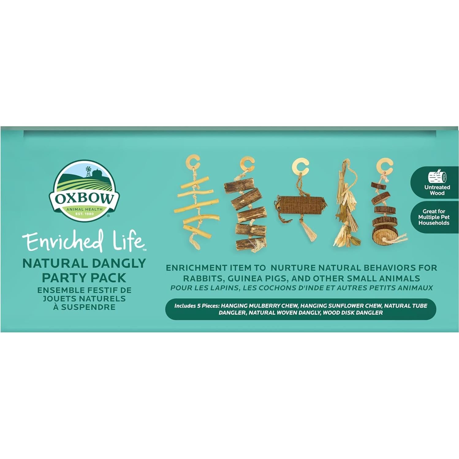 Paquete de Fiesta Natural Oxbow para Conejos y Cobayas - 5 Juguetes