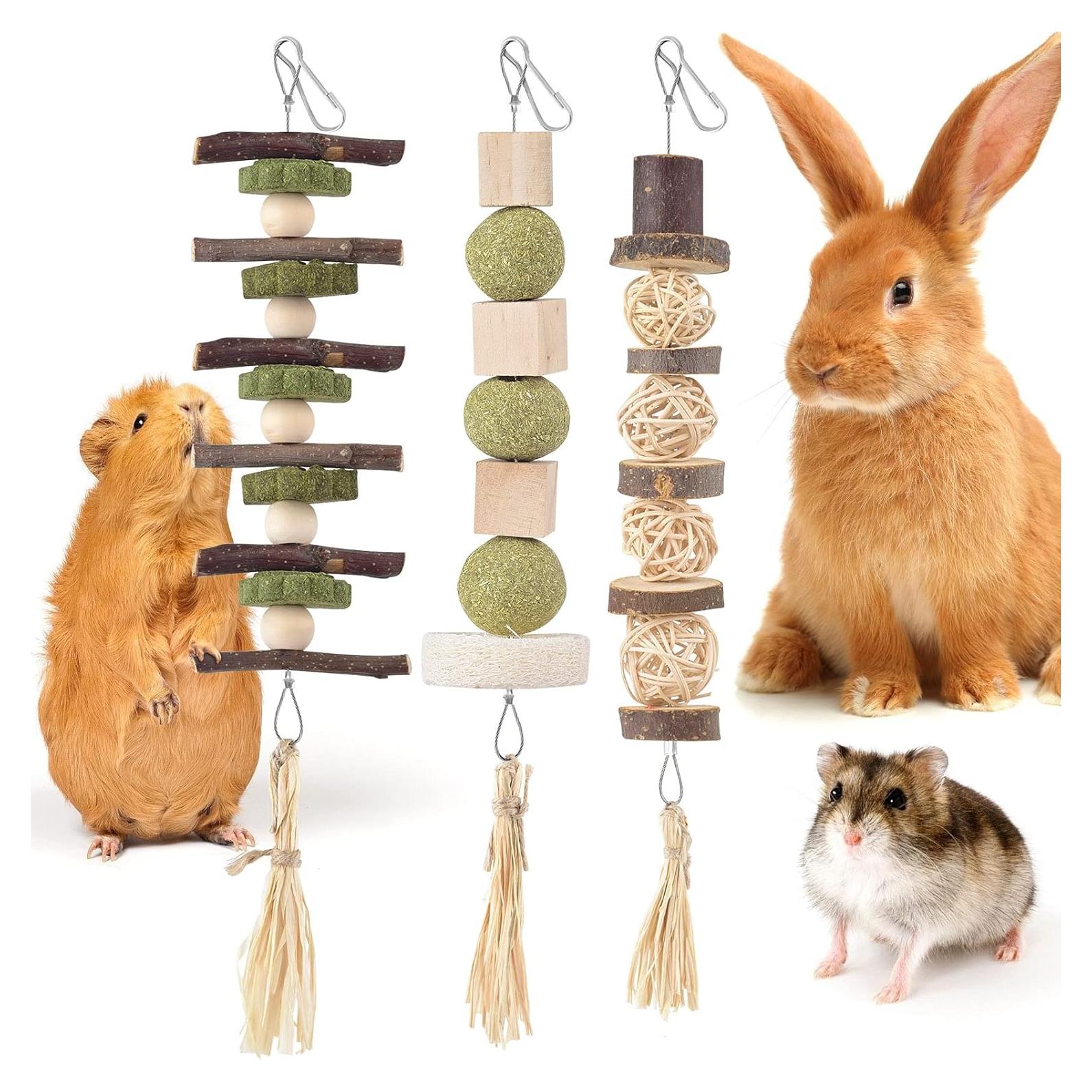 Juguetes de Masticar para Conejos Bissap 3 PCS Naturales